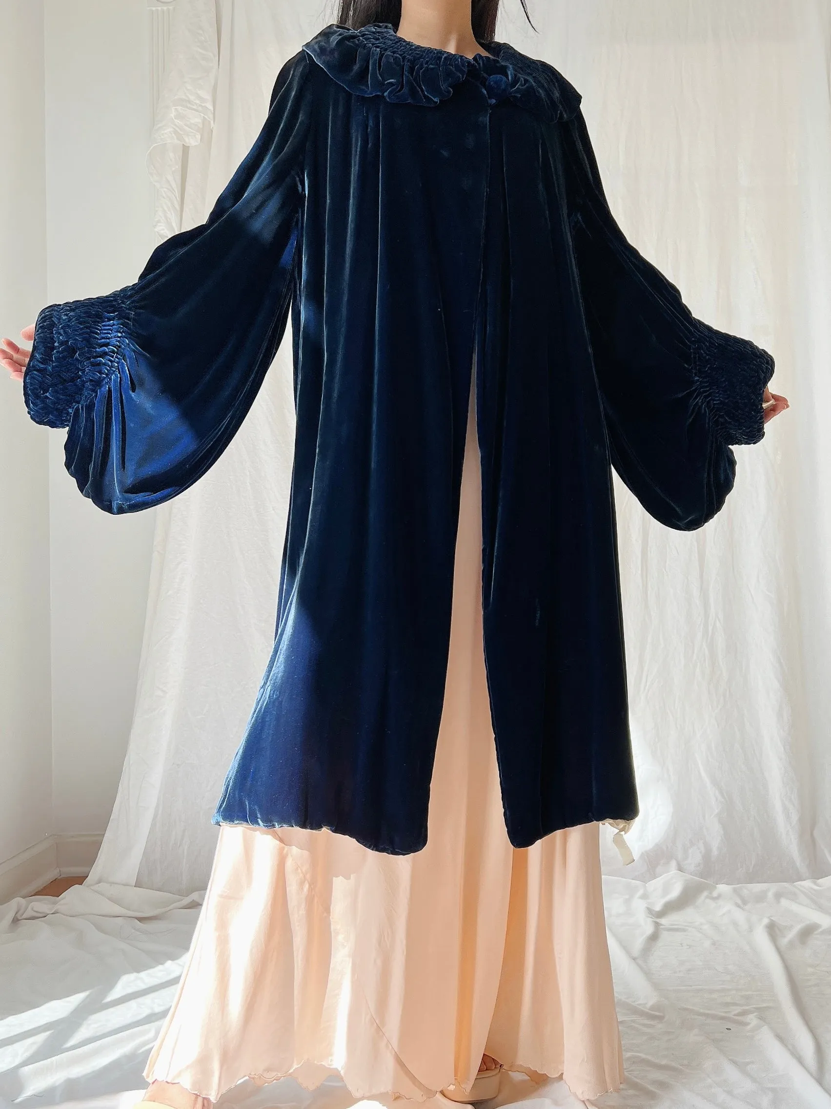 1920s Silk Velvet Coat - S/M