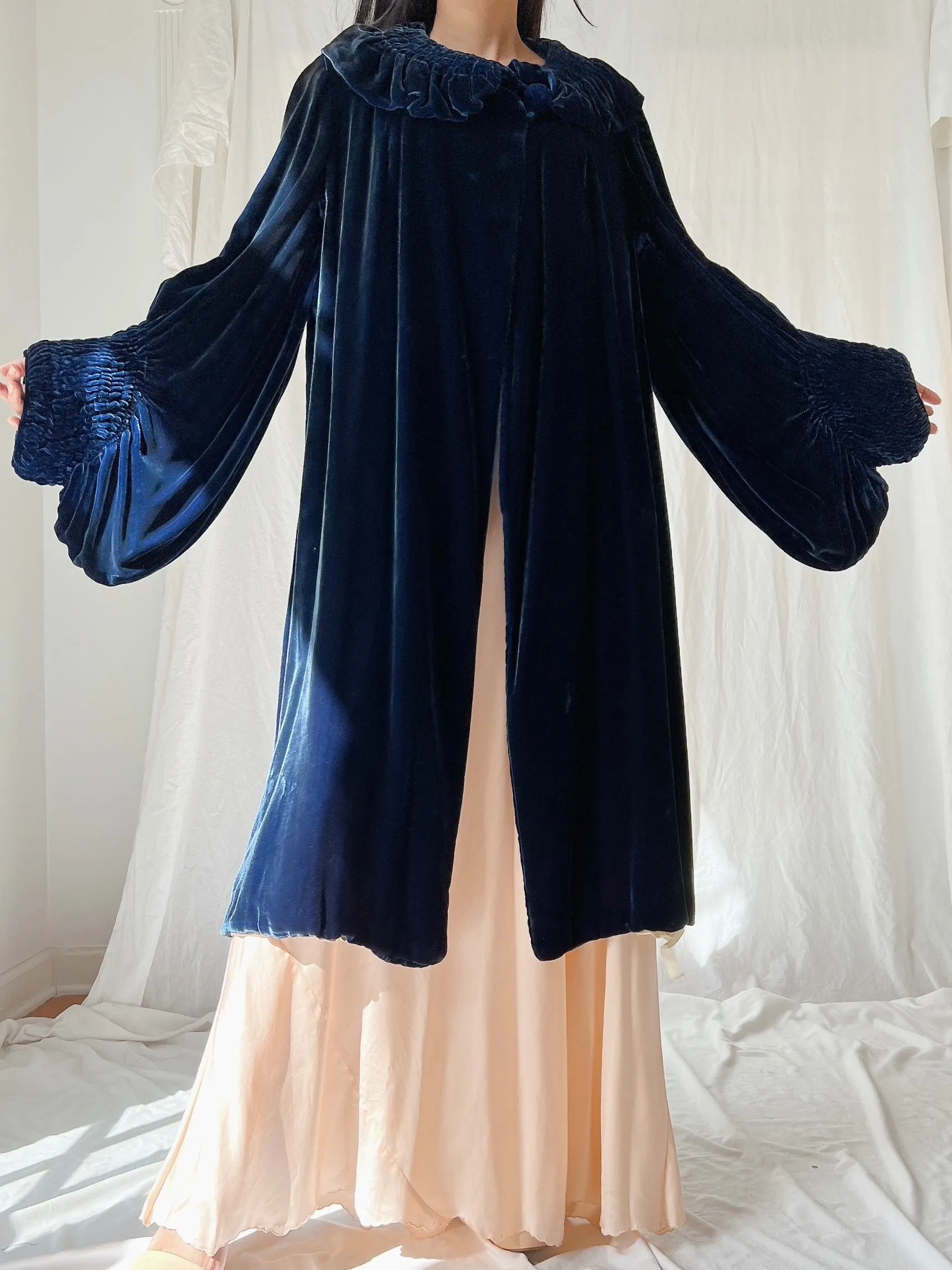 1920s Silk Velvet Coat - S/M