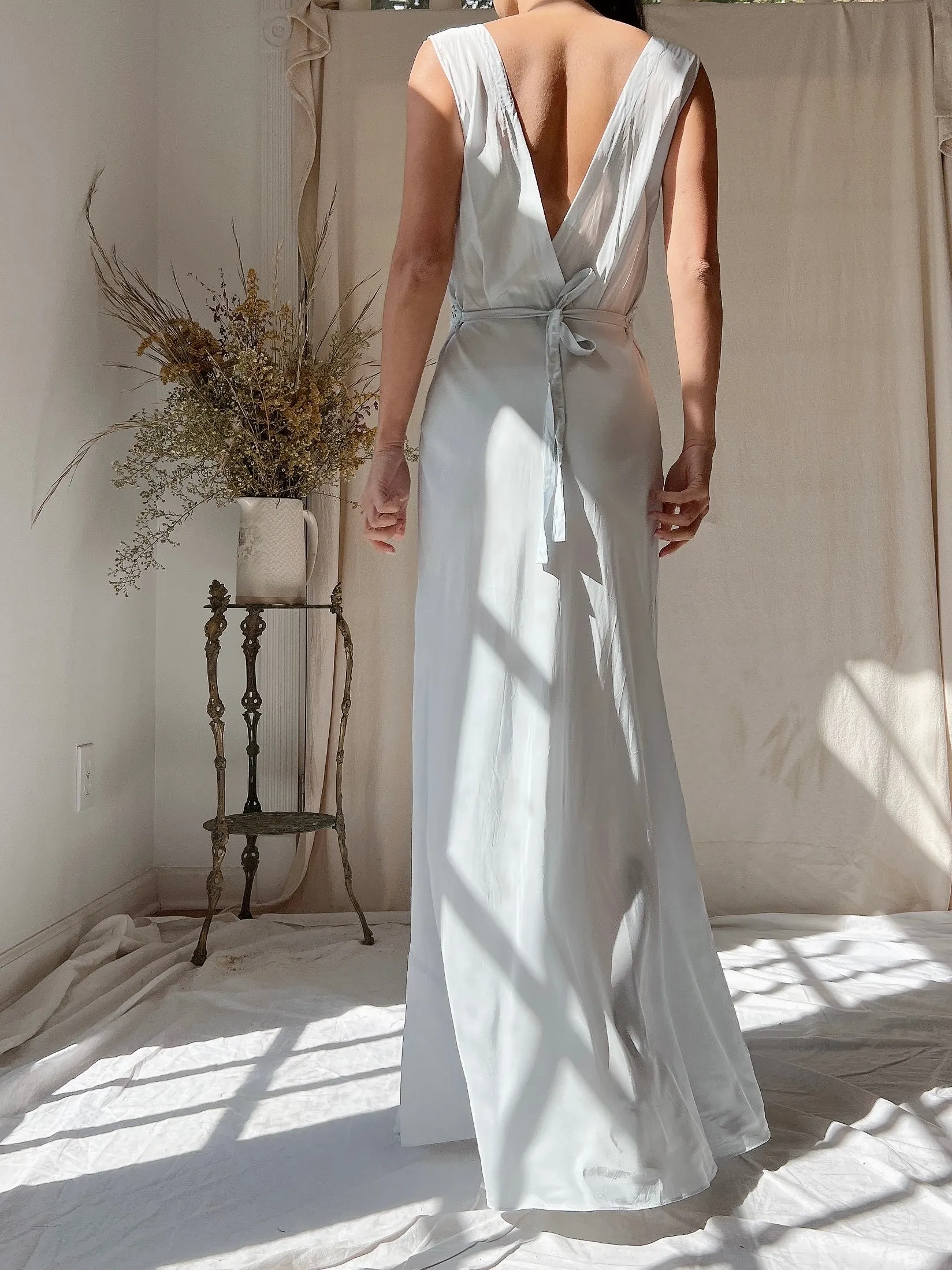1930s Rayon Pale Blue Slip Dress - XS/S