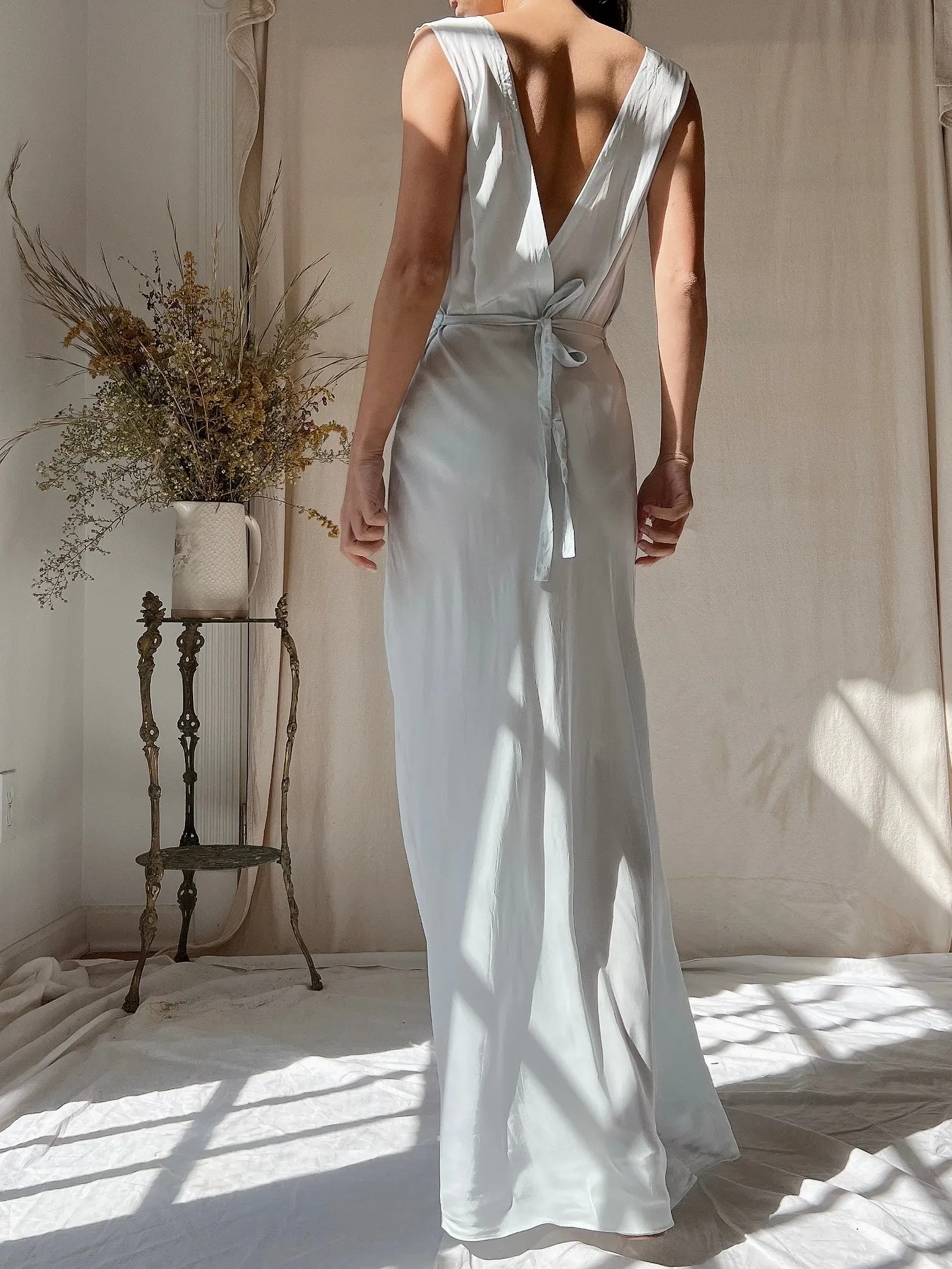 1930s Rayon Pale Blue Slip Dress - XS/S