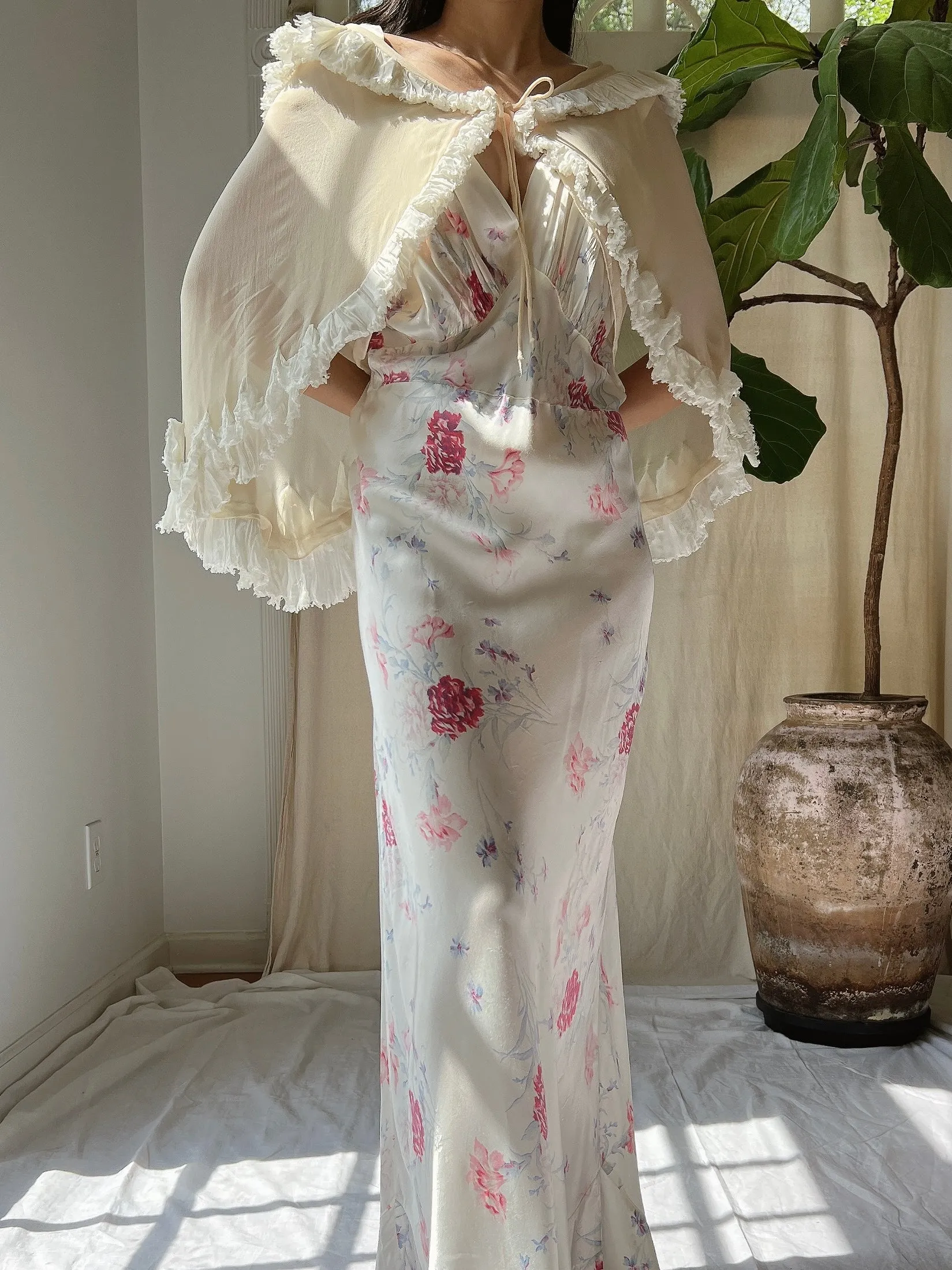 1930s Silk Cape Jacket - OSFM