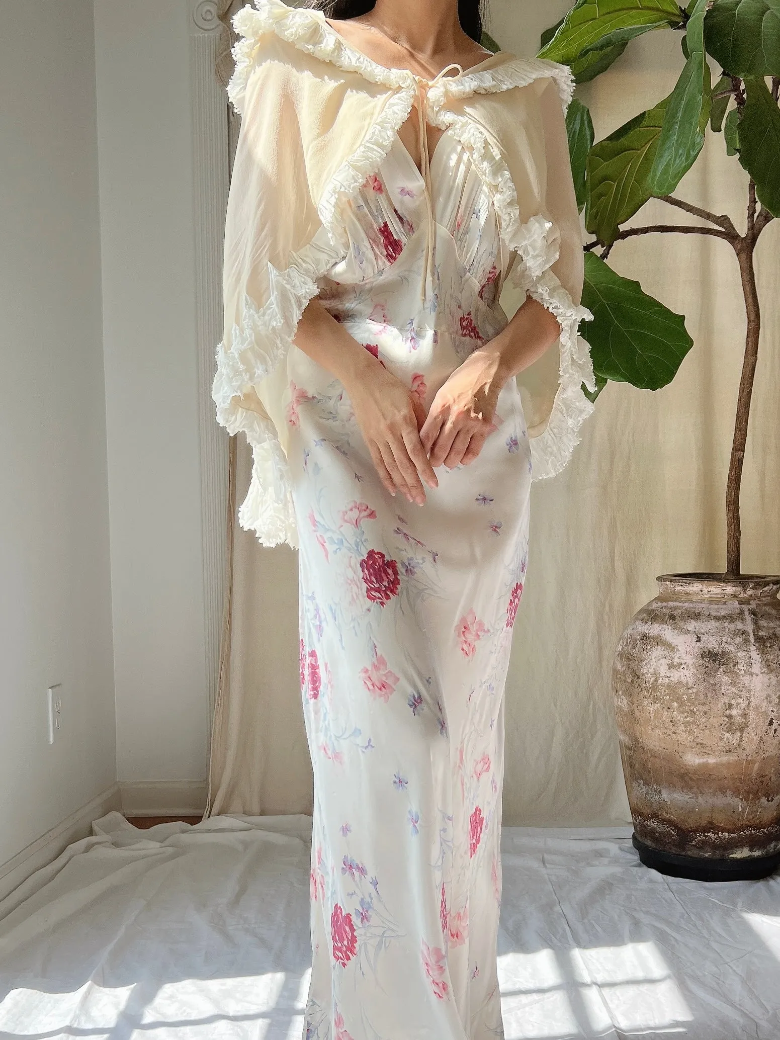1930s Silk Cape Jacket - OSFM