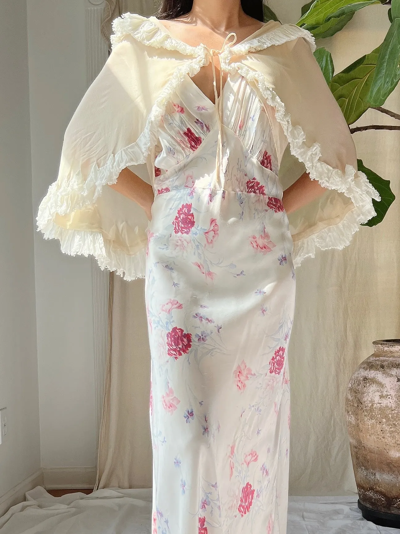 1930s Silk Cape Jacket - OSFM