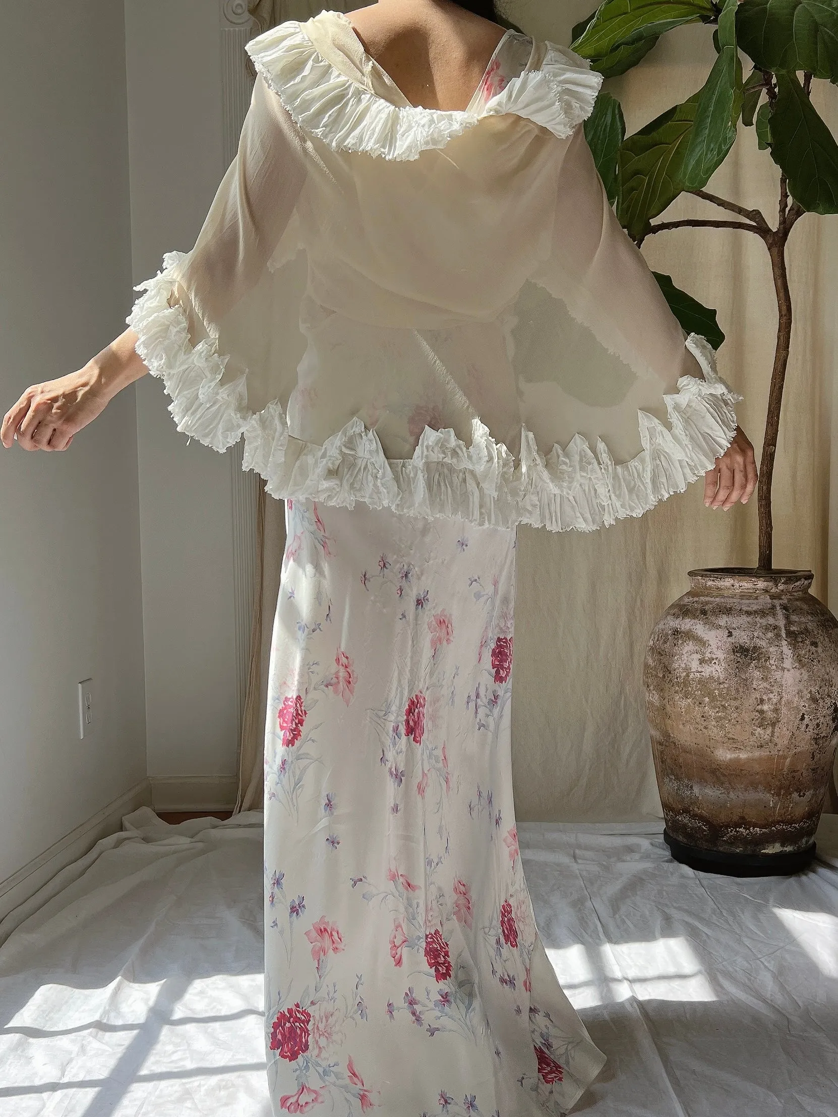 1930s Silk Cape Jacket - OSFM