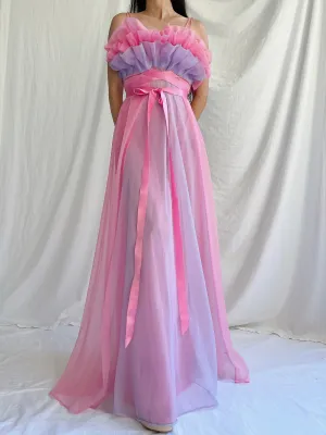 1950s Nylon Petal Bust Dress - S