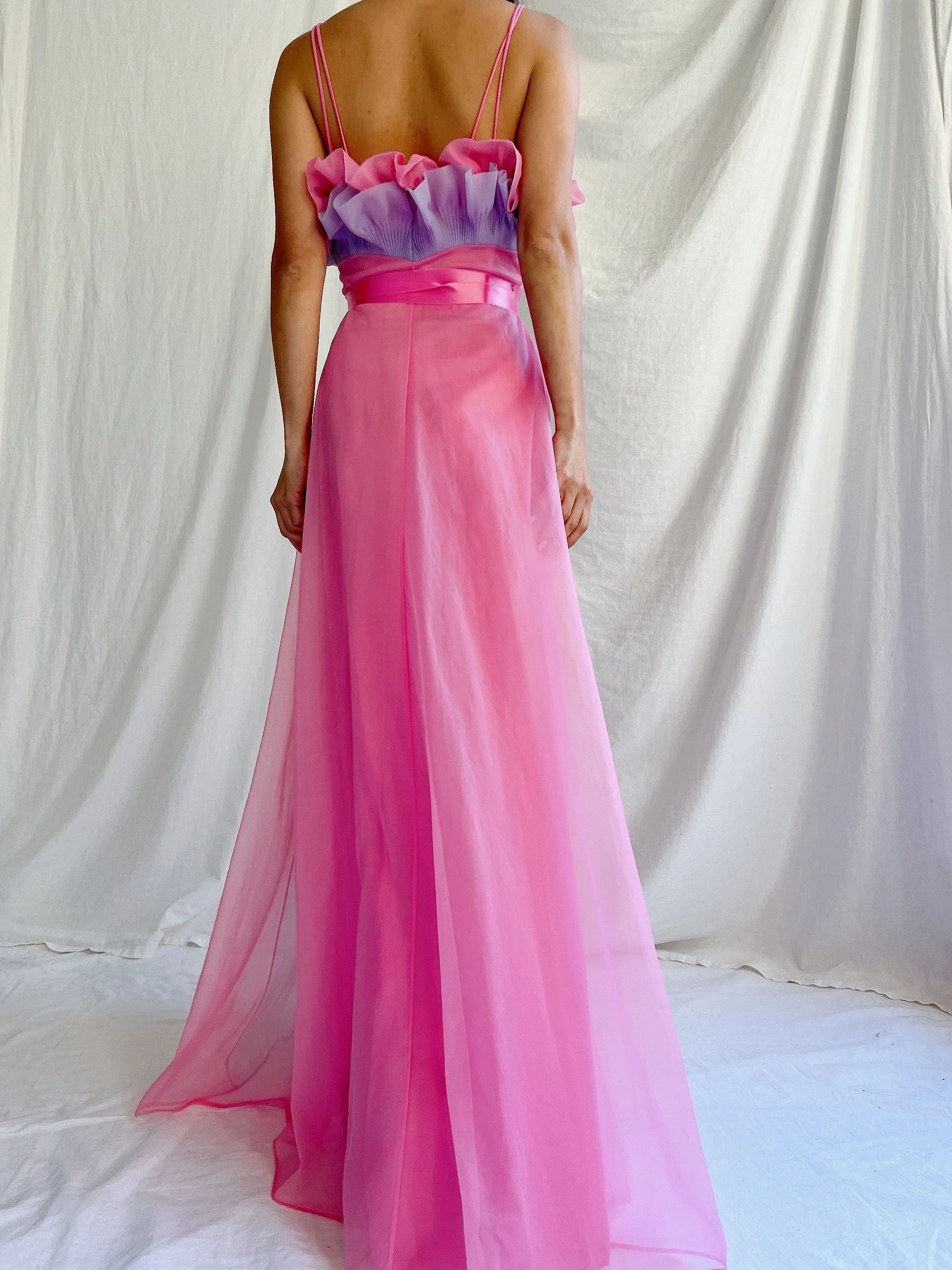 1950s Nylon Petal Bust Dress - S