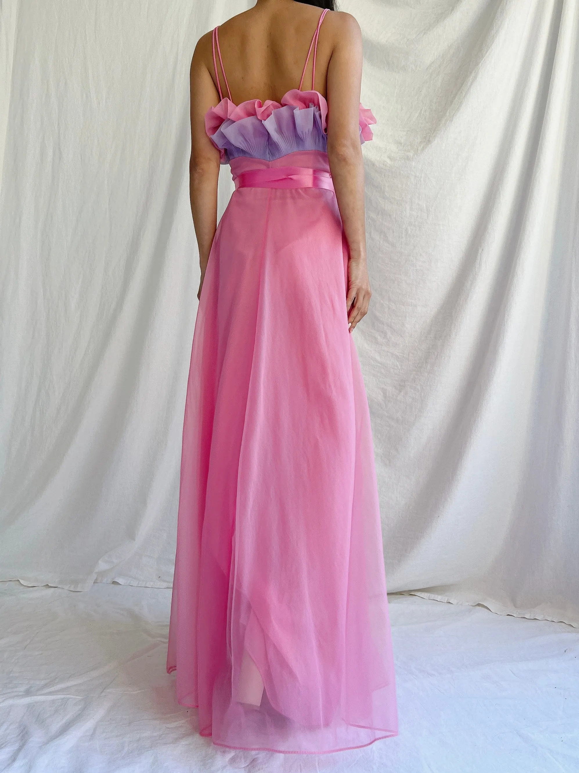 1950s Nylon Petal Bust Dress - S