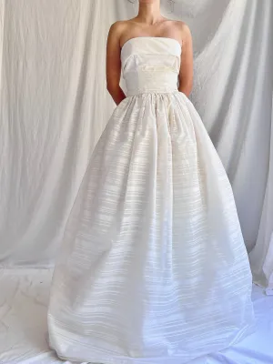 1950s Voile Dotted Gown - XS