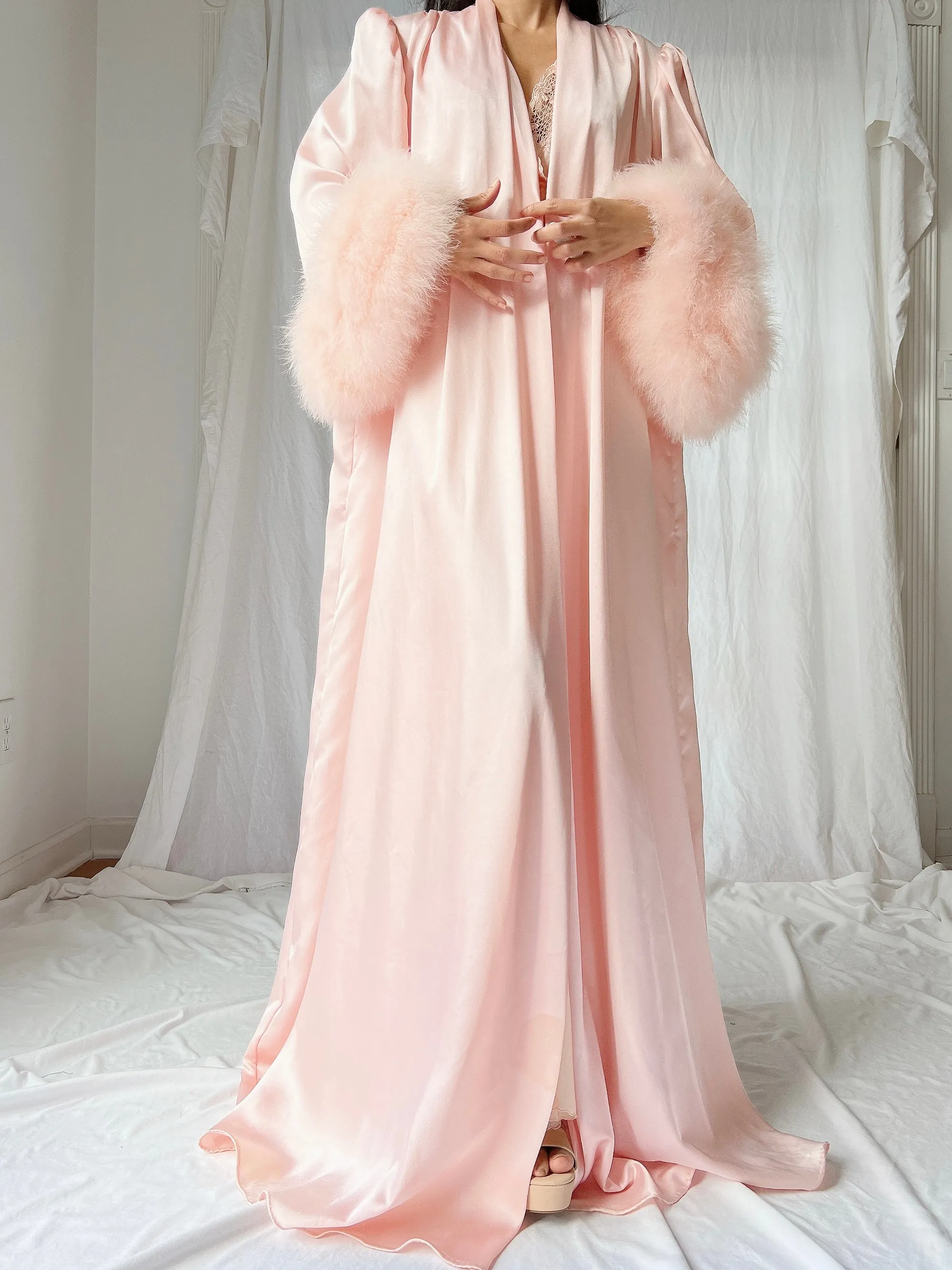 1960s Lucie Ann Feather Robe - OSFM