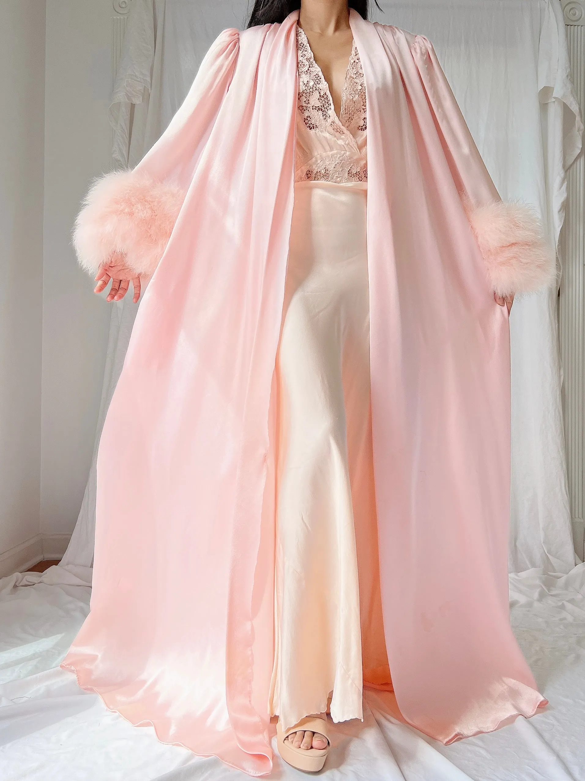 1960s Lucie Ann Feather Robe - OSFM