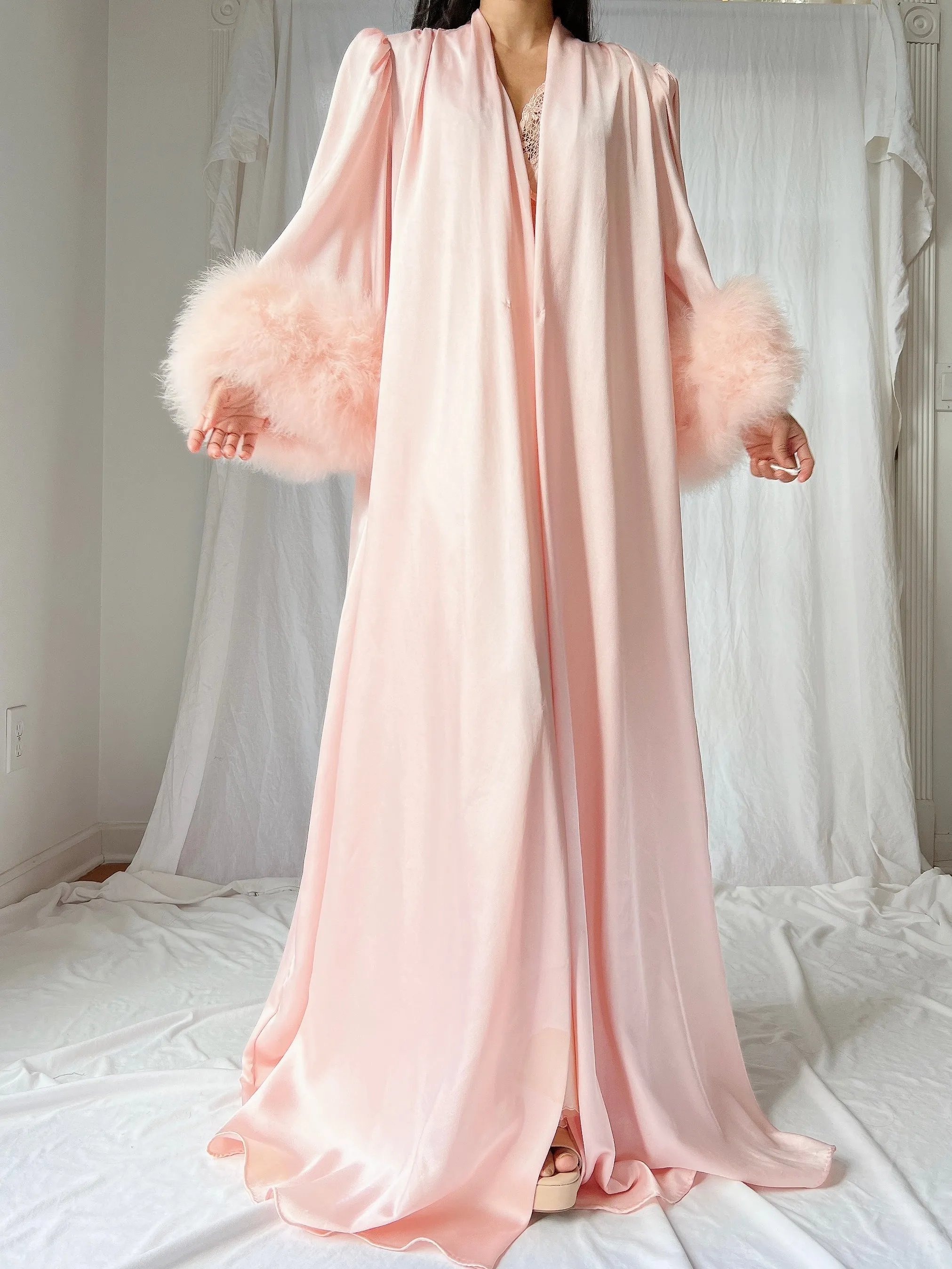 1960s Lucie Ann Feather Robe - OSFM