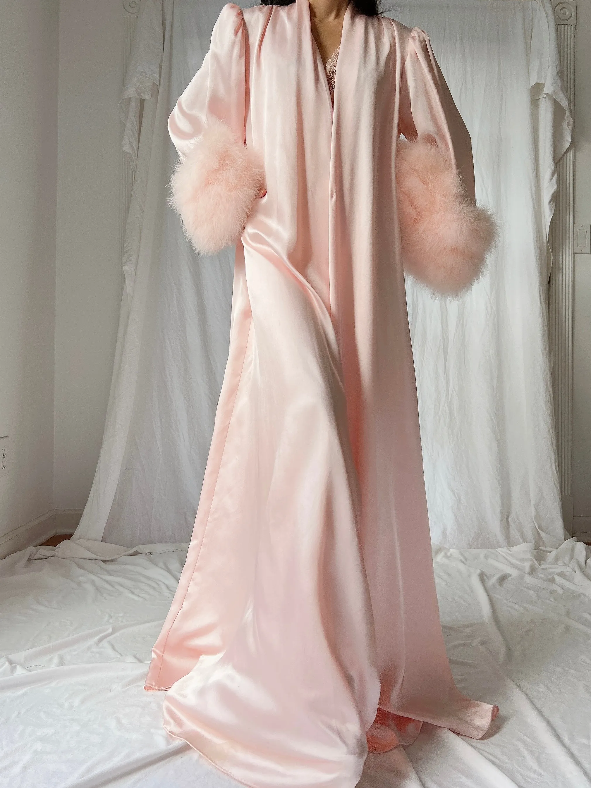 1960s Lucie Ann Feather Robe - OSFM