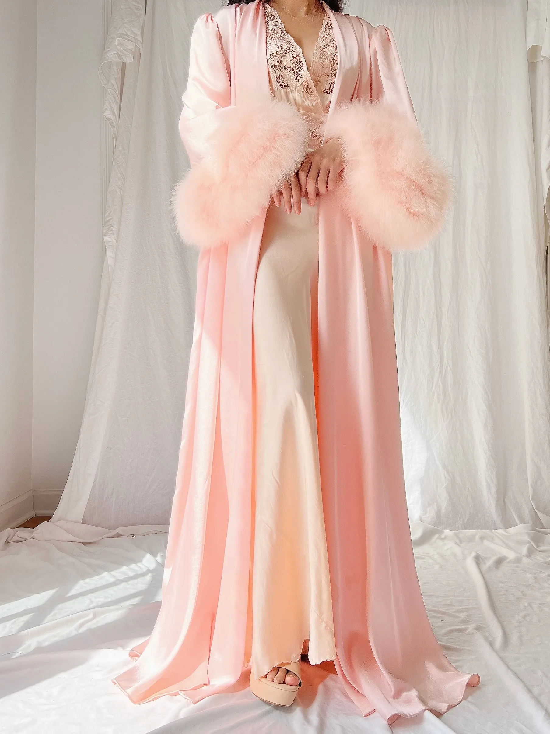 1960s Lucie Ann Feather Robe - OSFM