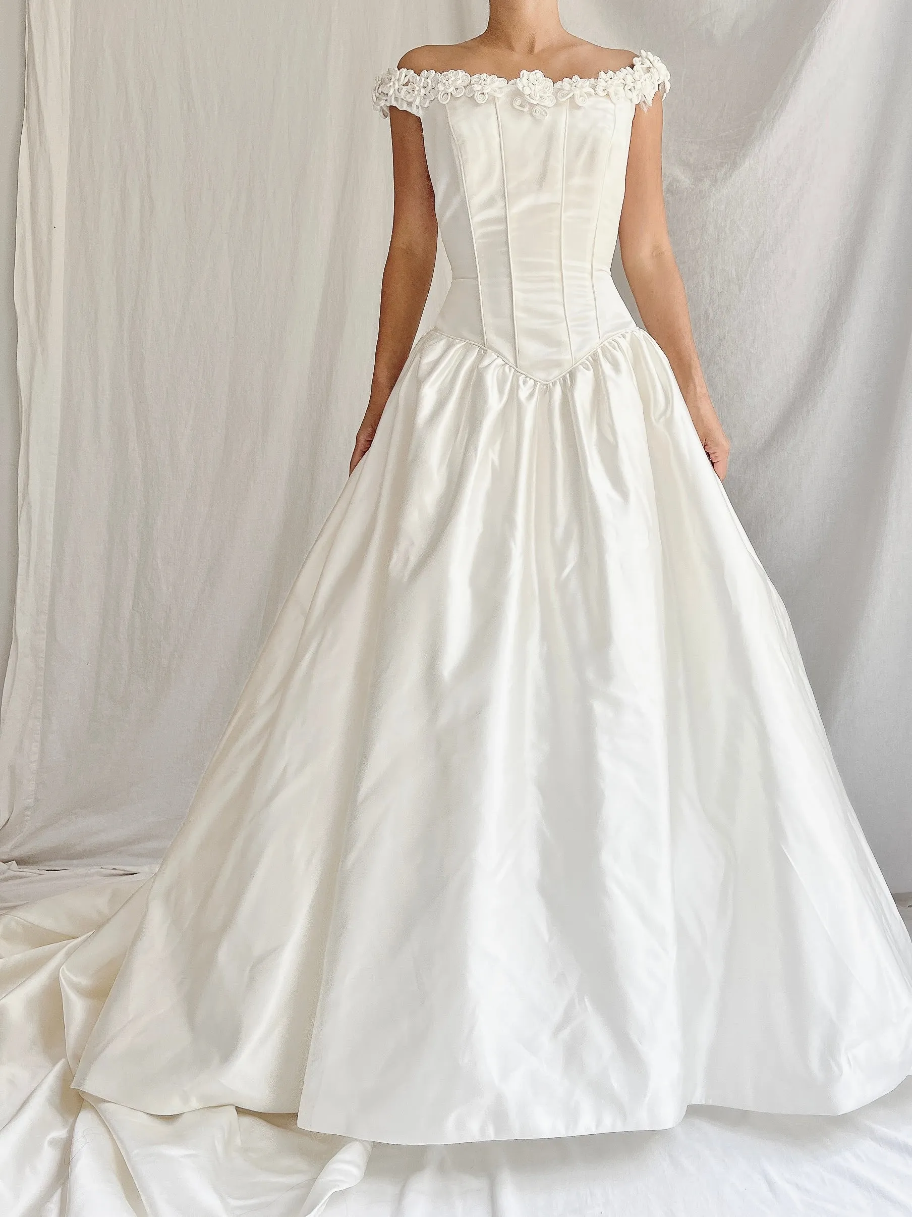 1990s Off-White Bustier Dress - S/M/6/8
