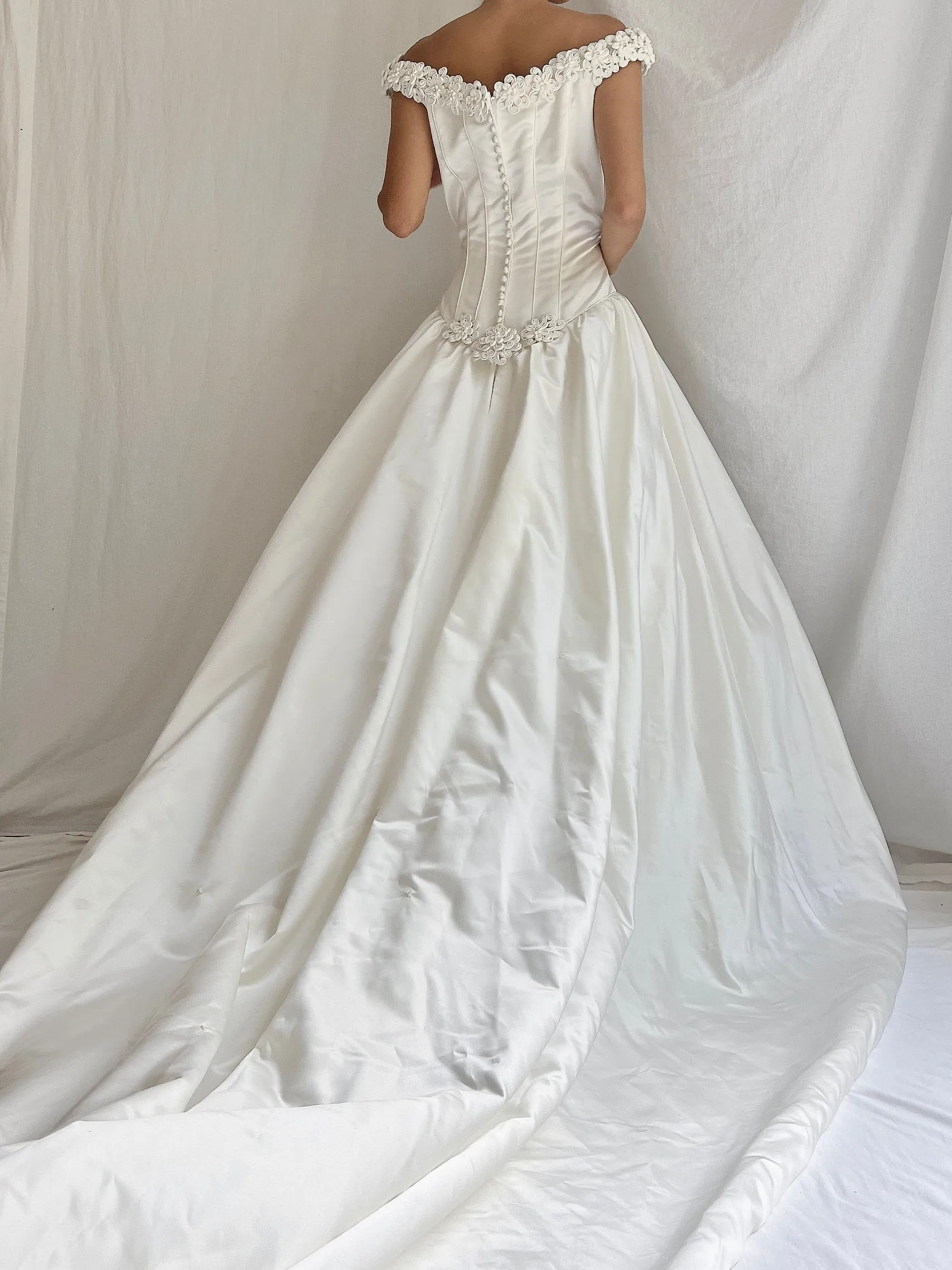 1990s Off-White Bustier Dress - S/M/6/8