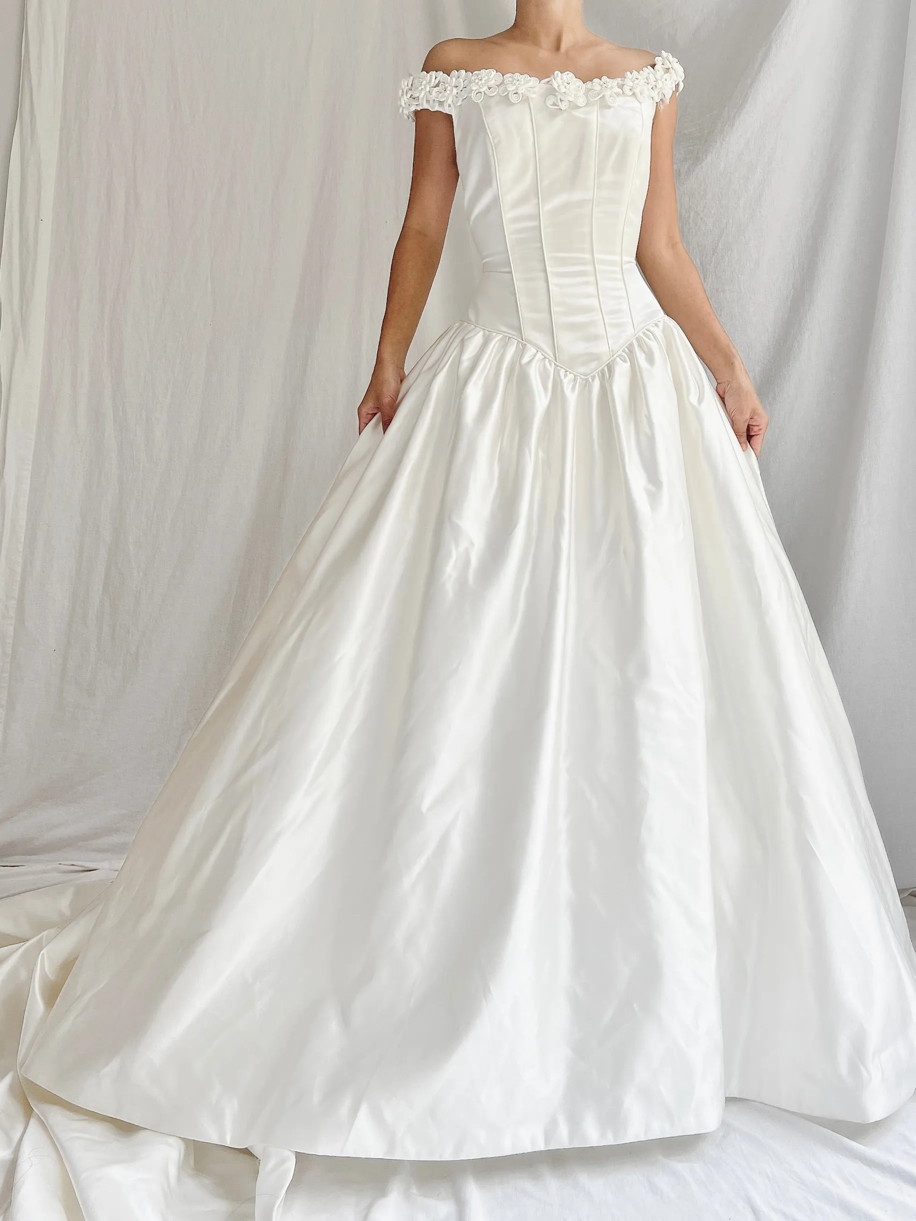 1990s Off-White Bustier Dress - S/M/6/8