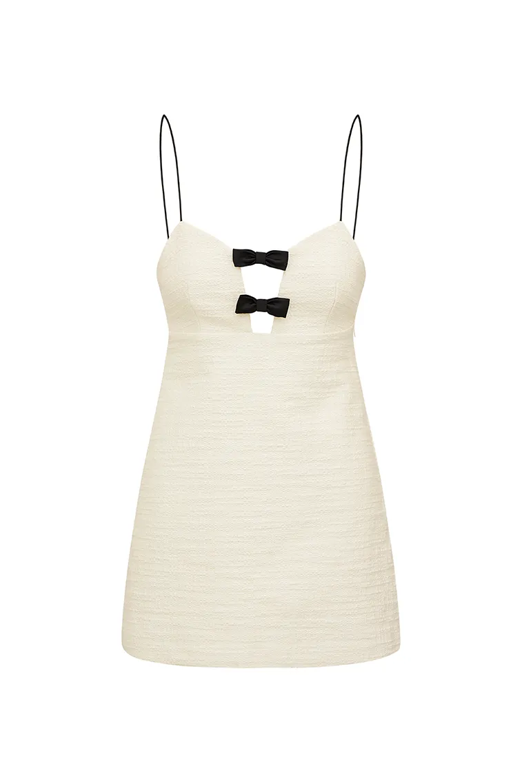 Adelaide Tweed Mini Dress-CREAM