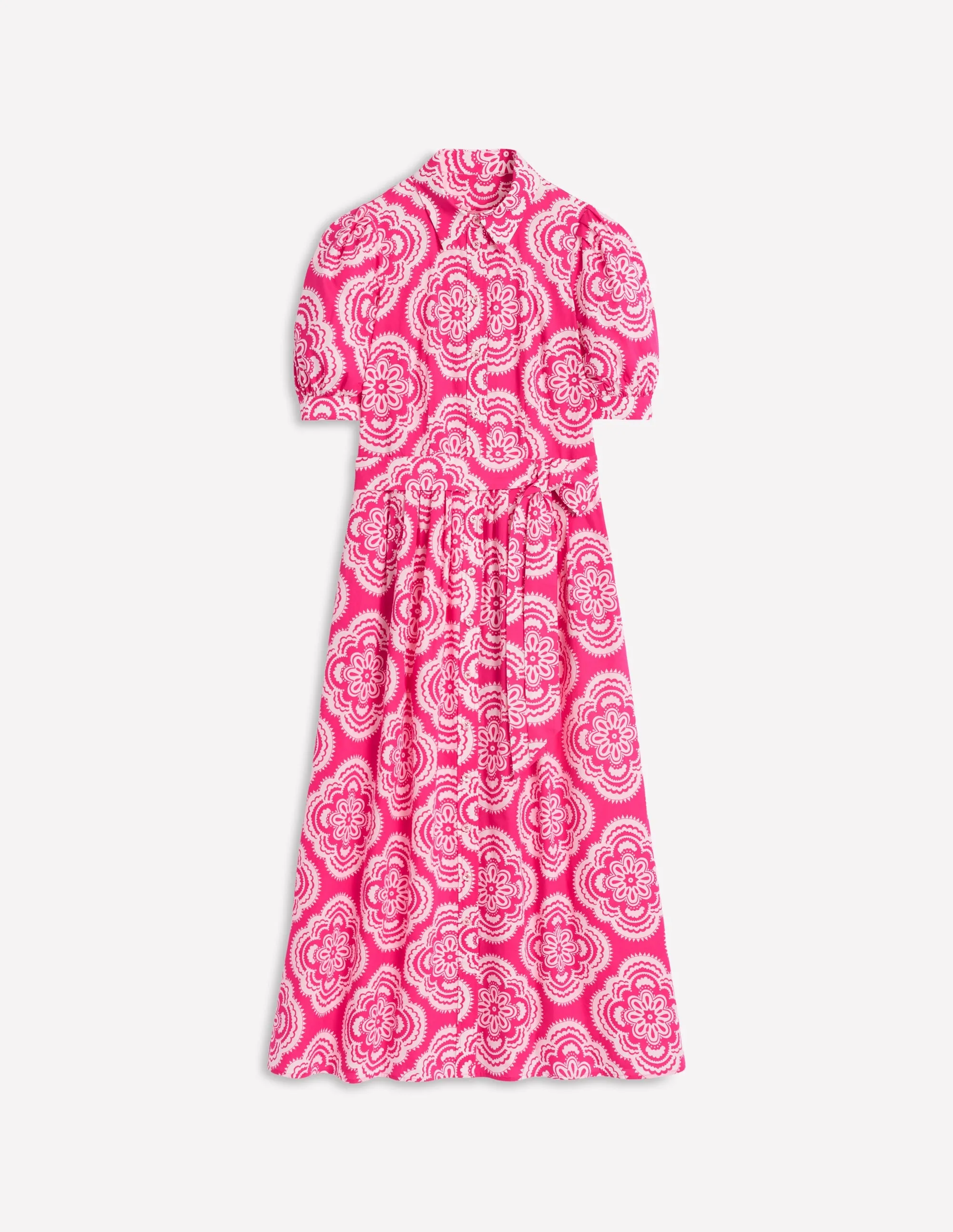 Alexa Maxi Shirt Dress-Pink Peony. Botanic Blush