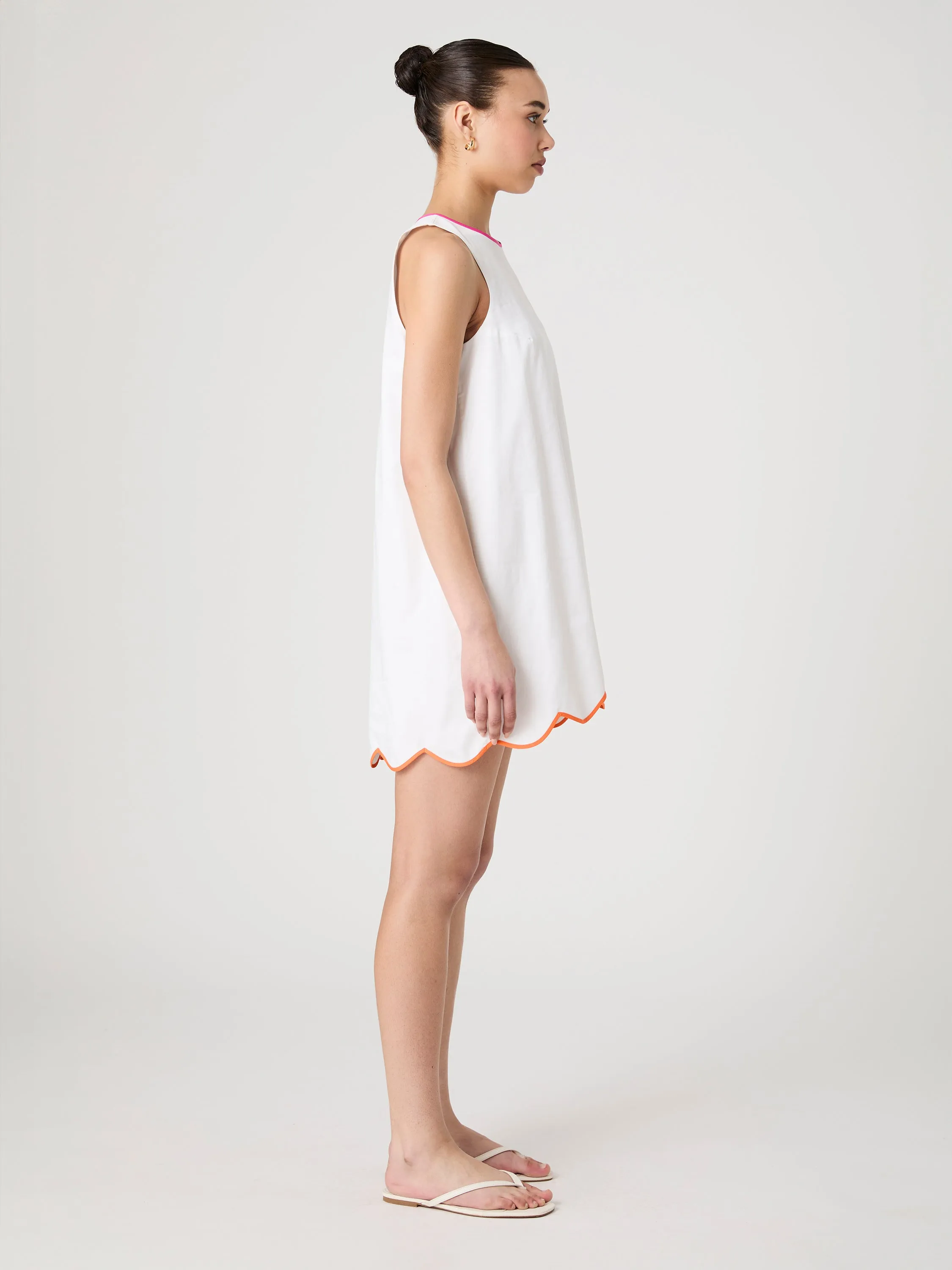 Alexis Poplin Scallop Hem Dress