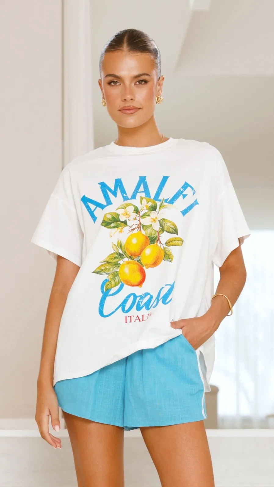 Amalfi Coast Shirt and Shorts Set - Blue