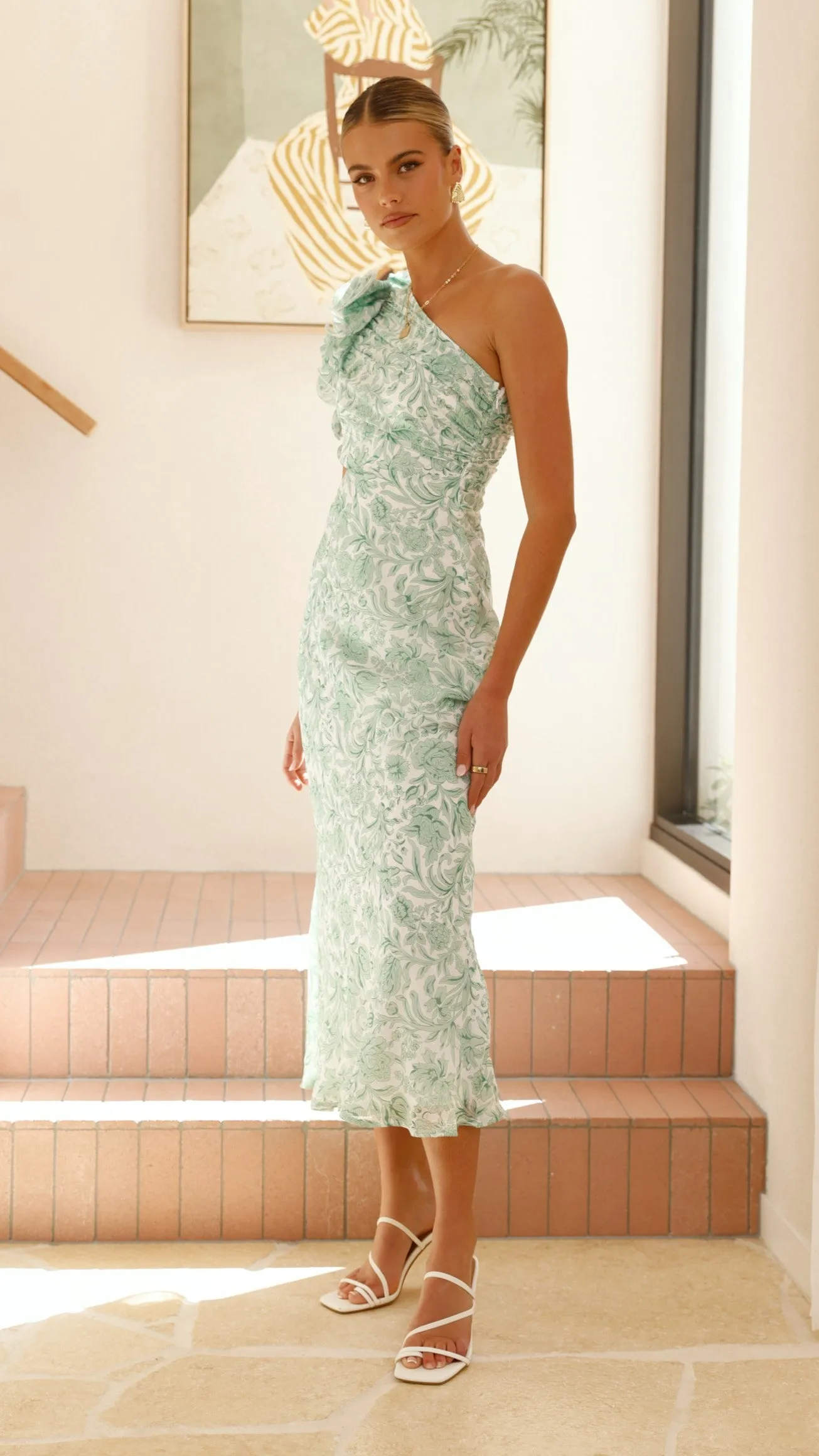 Amina Maxi Dress - Green Floral