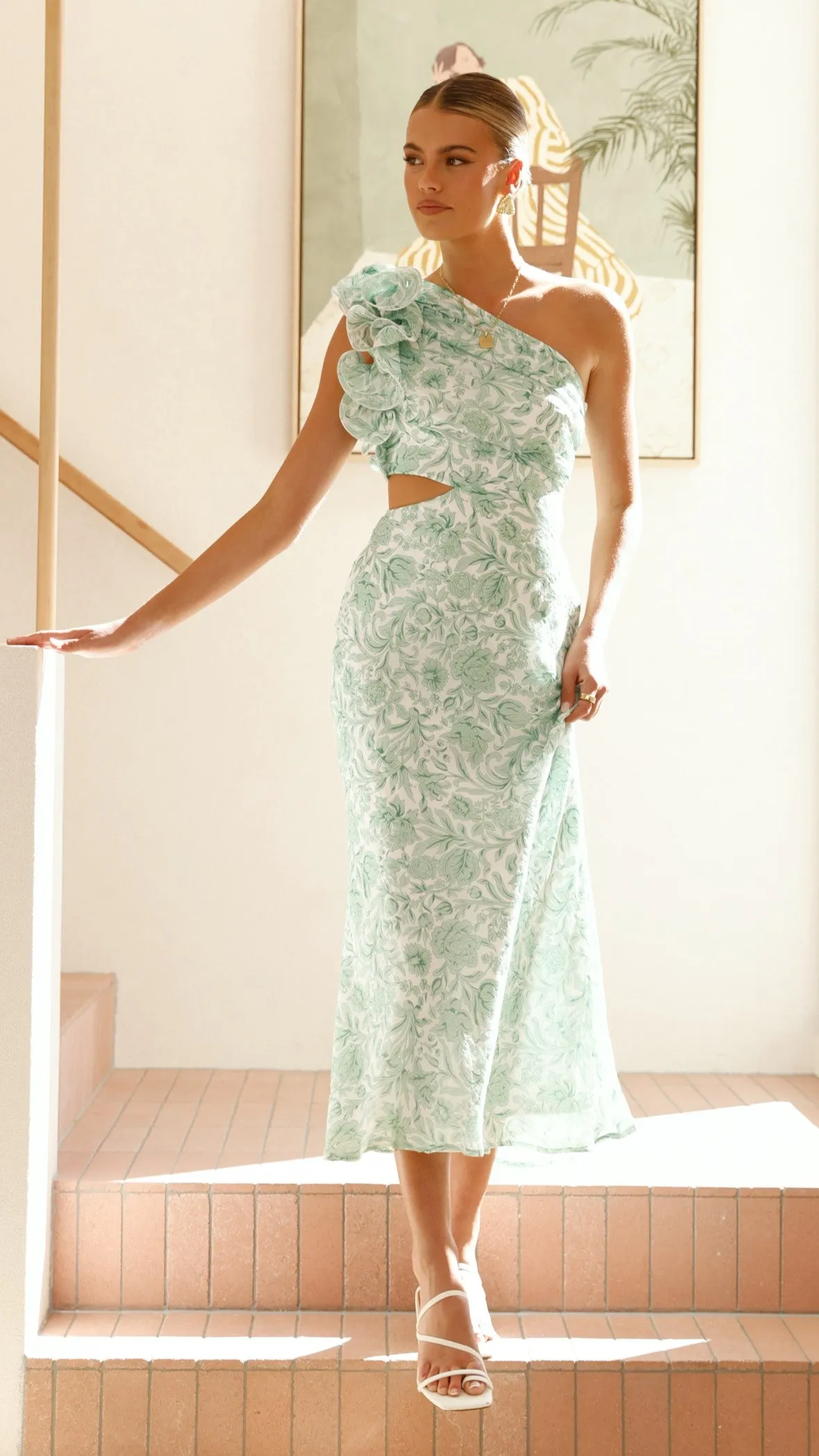 Amina Maxi Dress - Green Floral