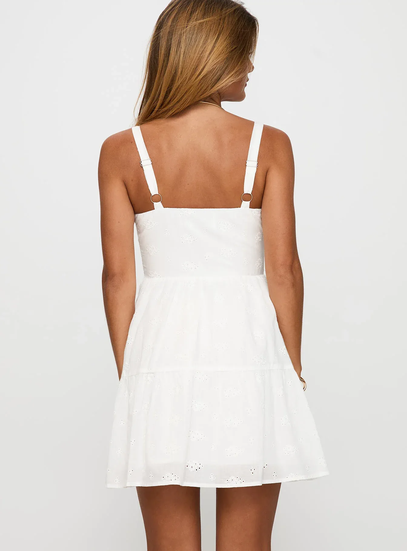 Anabelita Broderie Mini Dress White