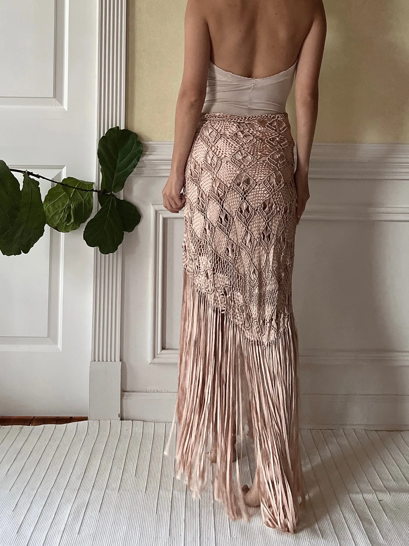Antique Pink Silk Shawl