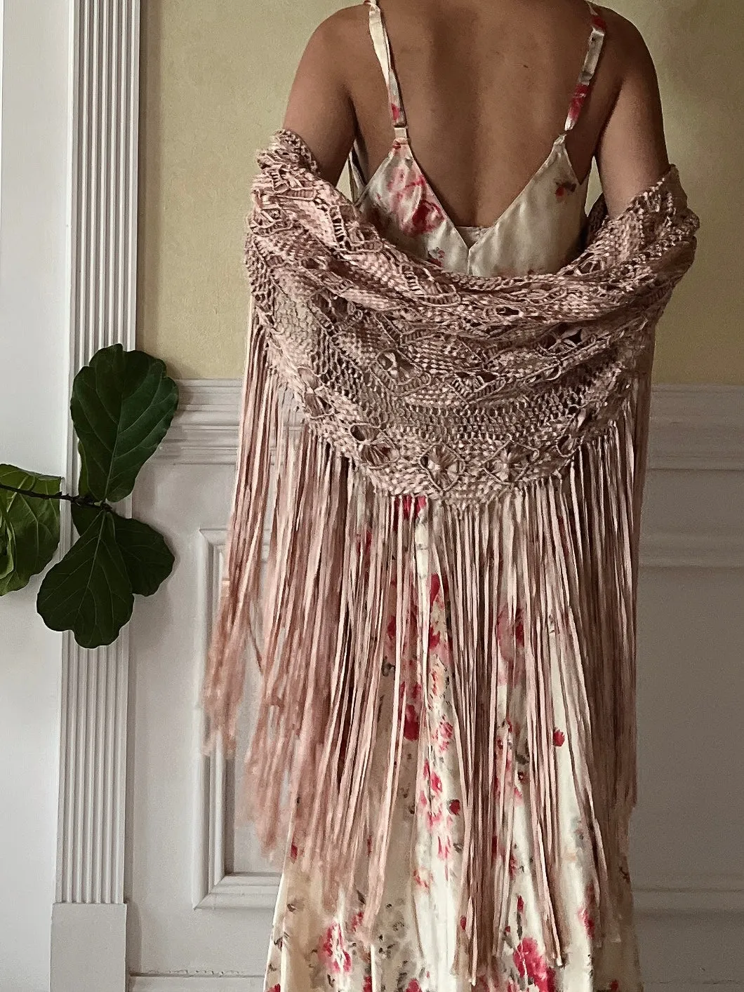 Antique Pink Silk Shawl