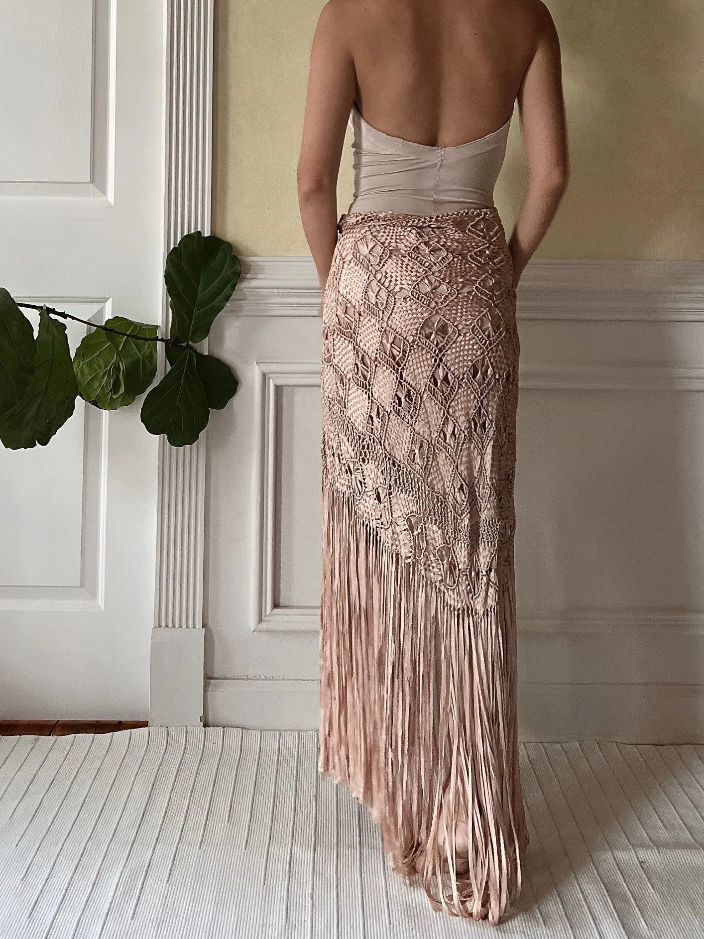 Antique Pink Silk Shawl