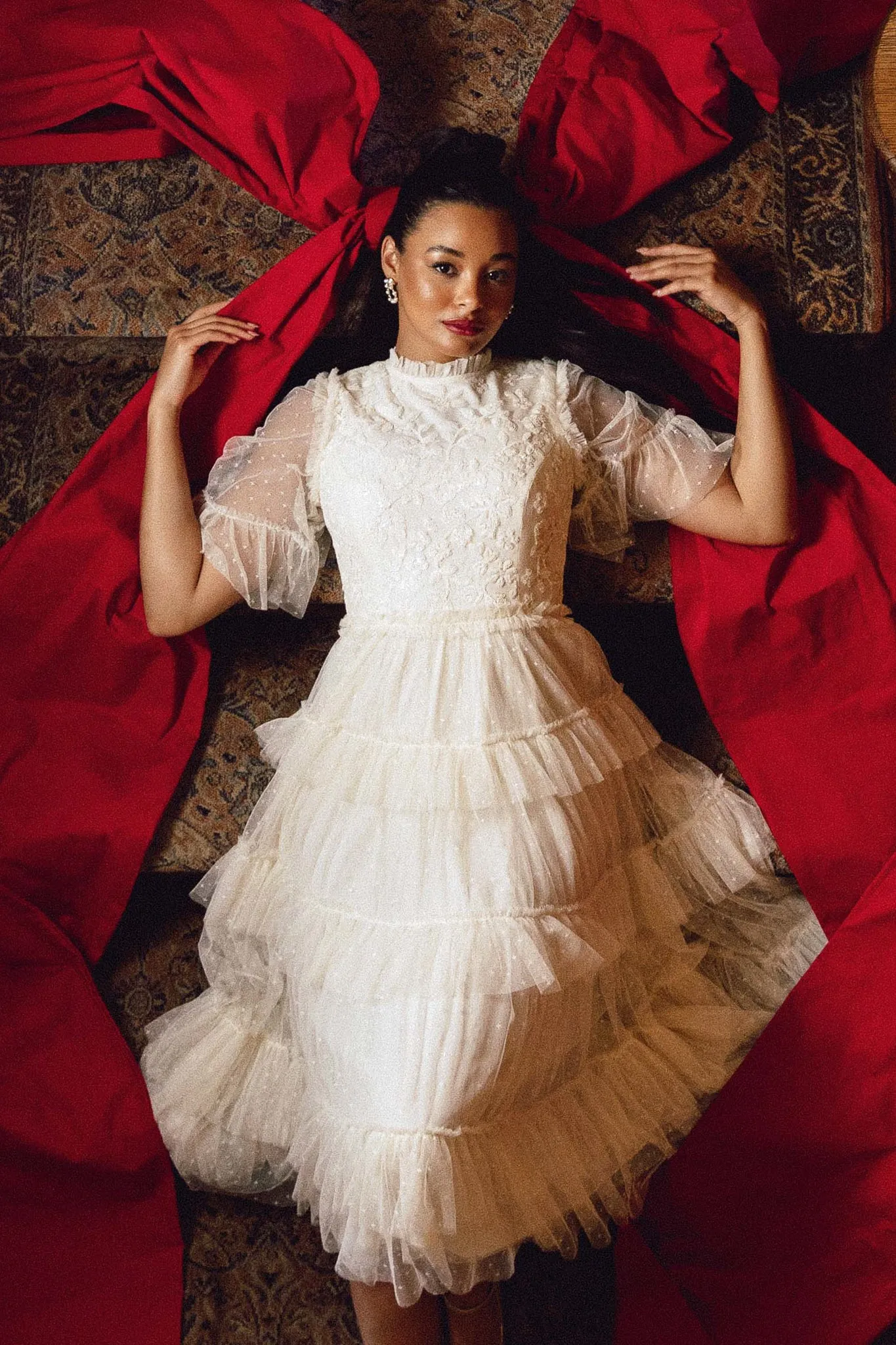 Anya Dress in Cream Tulle - FINAL SALE