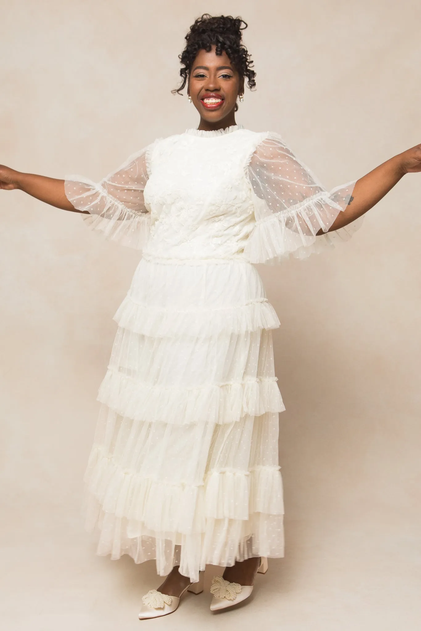 Anya Dress in Cream Tulle - FINAL SALE