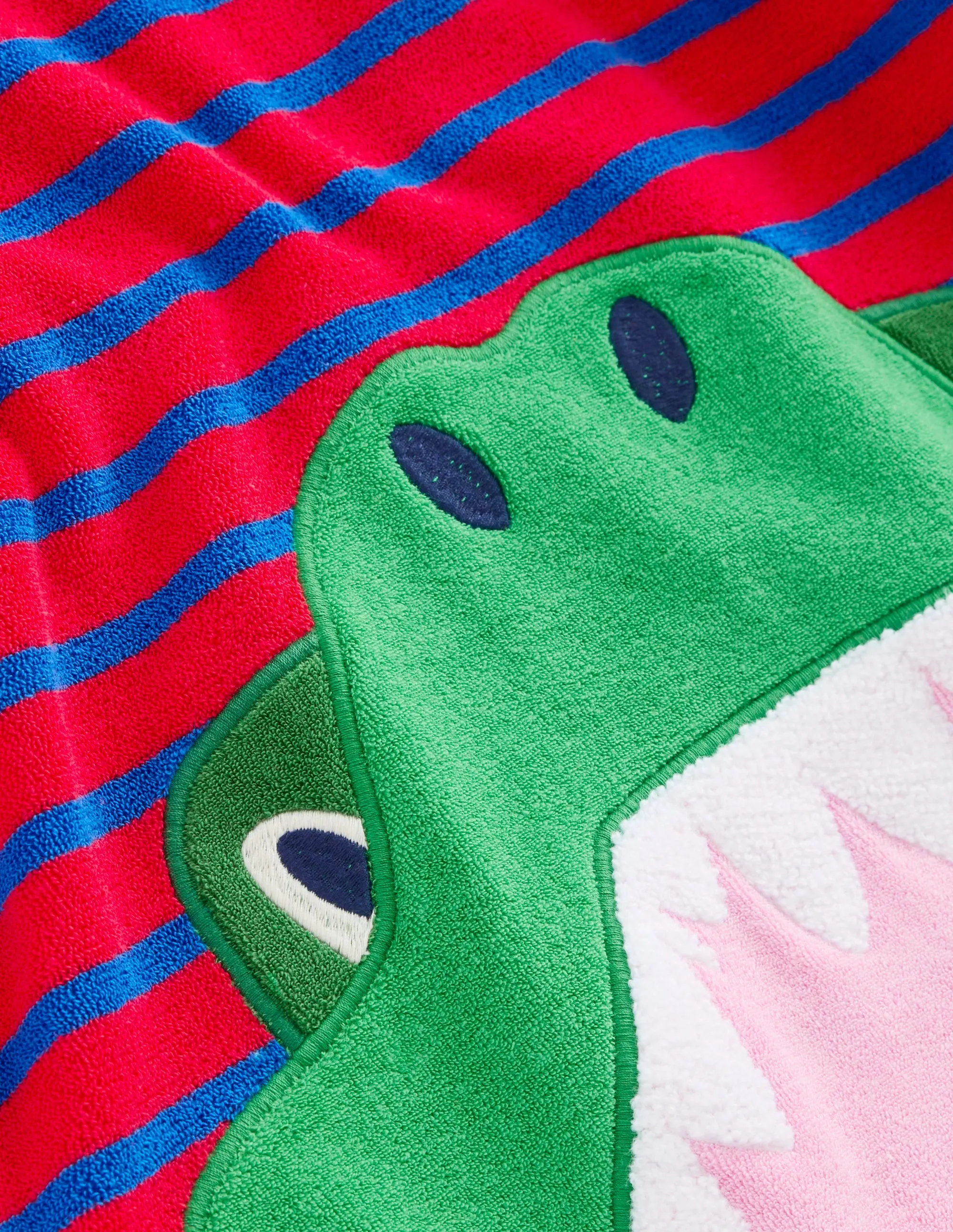 Appliqué Towelling Throw-on-Gallery Blue/ Poppy Red Croc