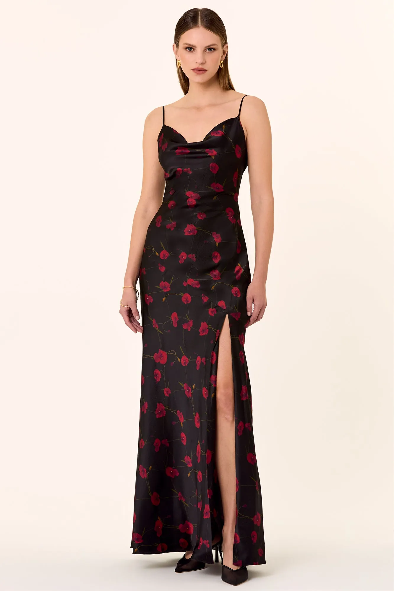 Ariel Gown - Poppy Floral Black