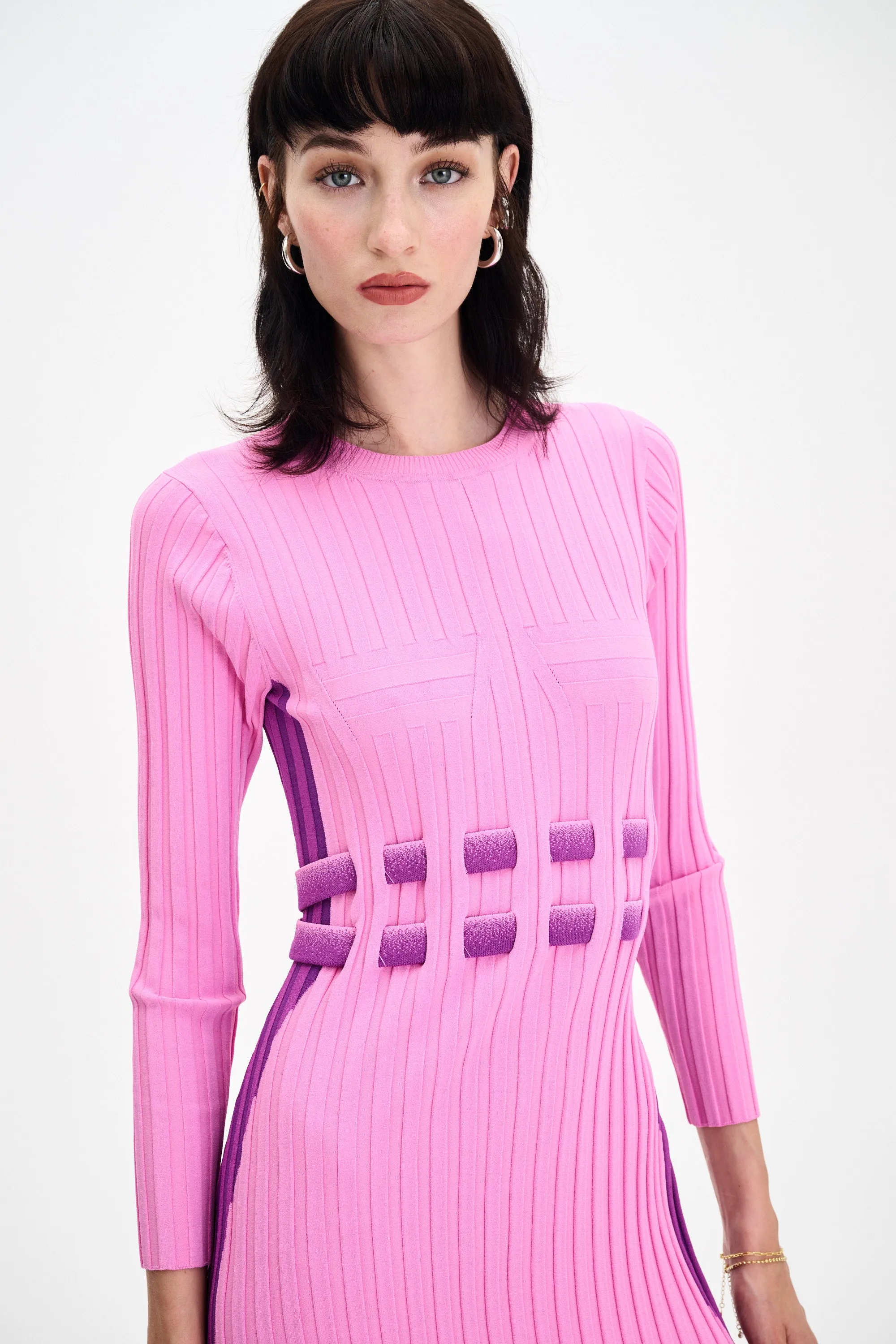 ASTER LONG SLEEVE PLEATED DRESS