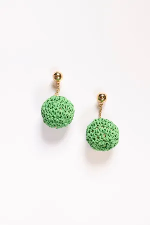 Beaded Drop Earrings in Green
