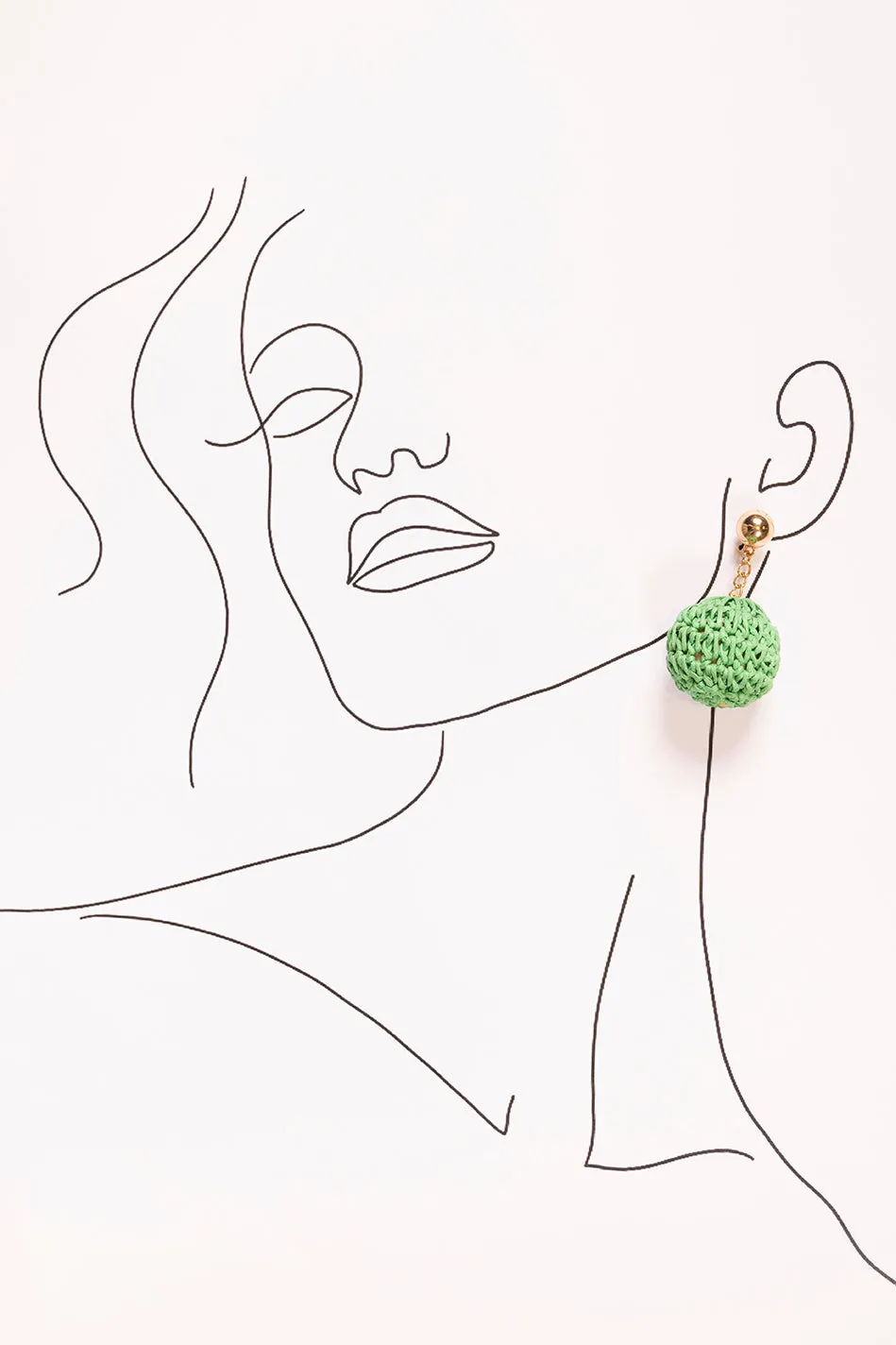 Beaded Drop Earrings in Green