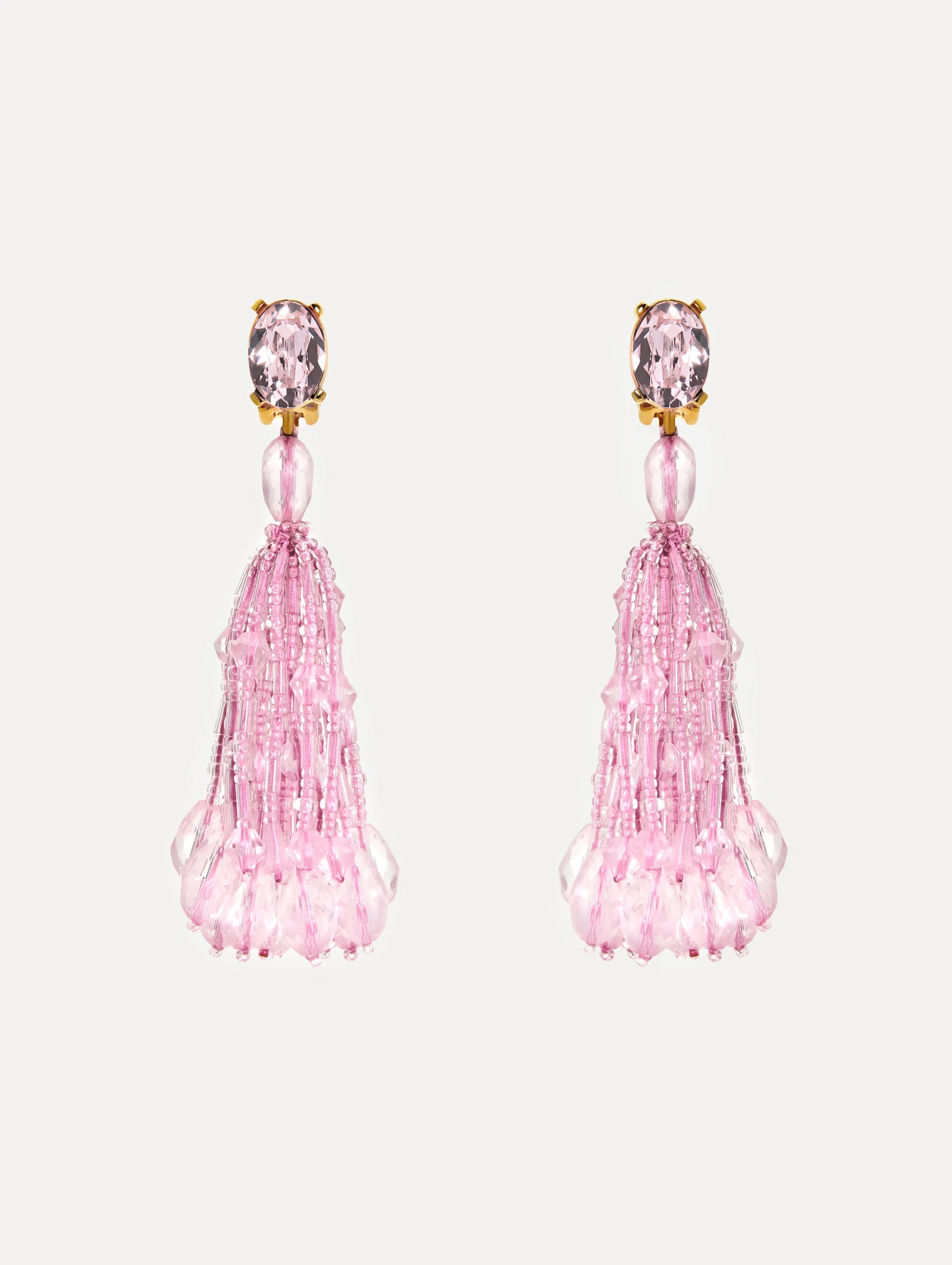 Beaded Tassel Clip-On Earrings