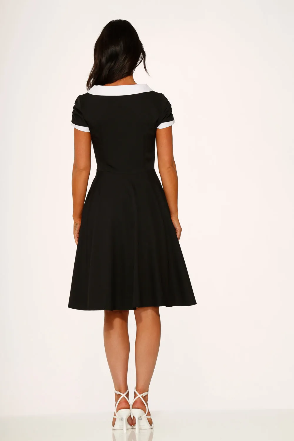 Black & White Keyhole Swing Dress