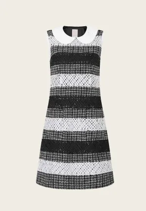 Black Peter Pan Collar Tweed Dress