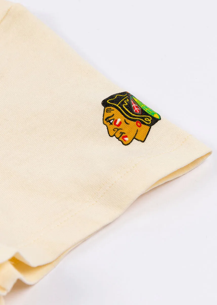 Blackhawks Script Baby Tee - Cream