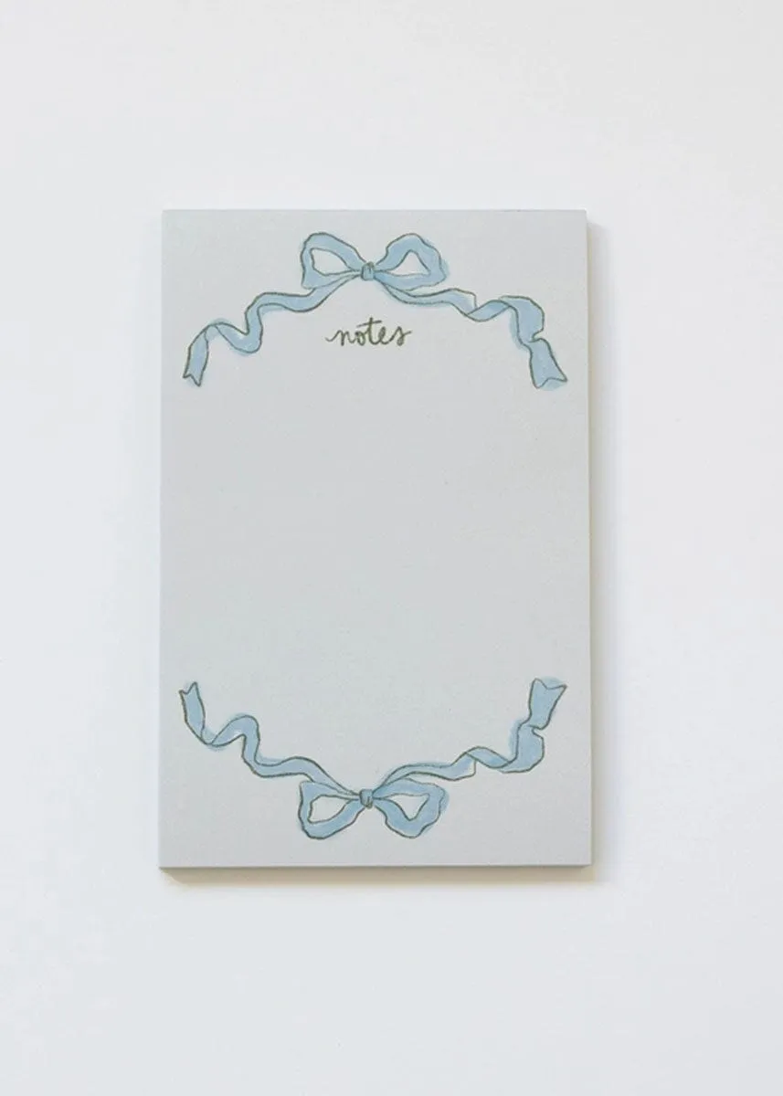 Blue Ribbon Bow Notepad