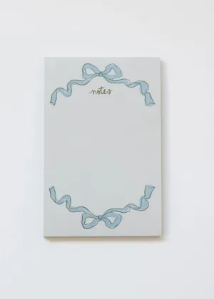 Blue Ribbon Bow Notepad
