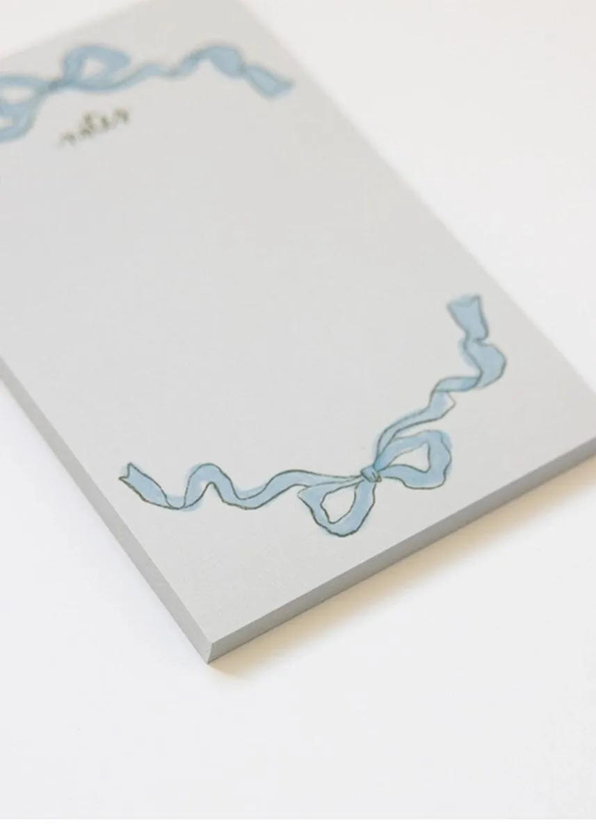 Blue Ribbon Bow Notepad