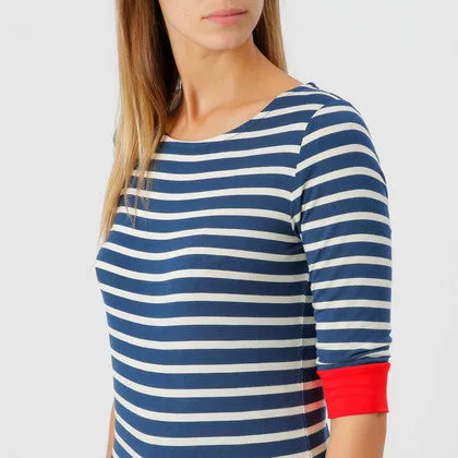 Brigitte Striped Top Navy/Cream/Red
