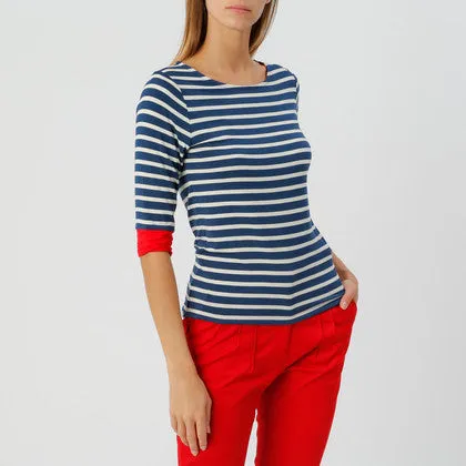 Brigitte Striped Top Navy/Cream/Red
