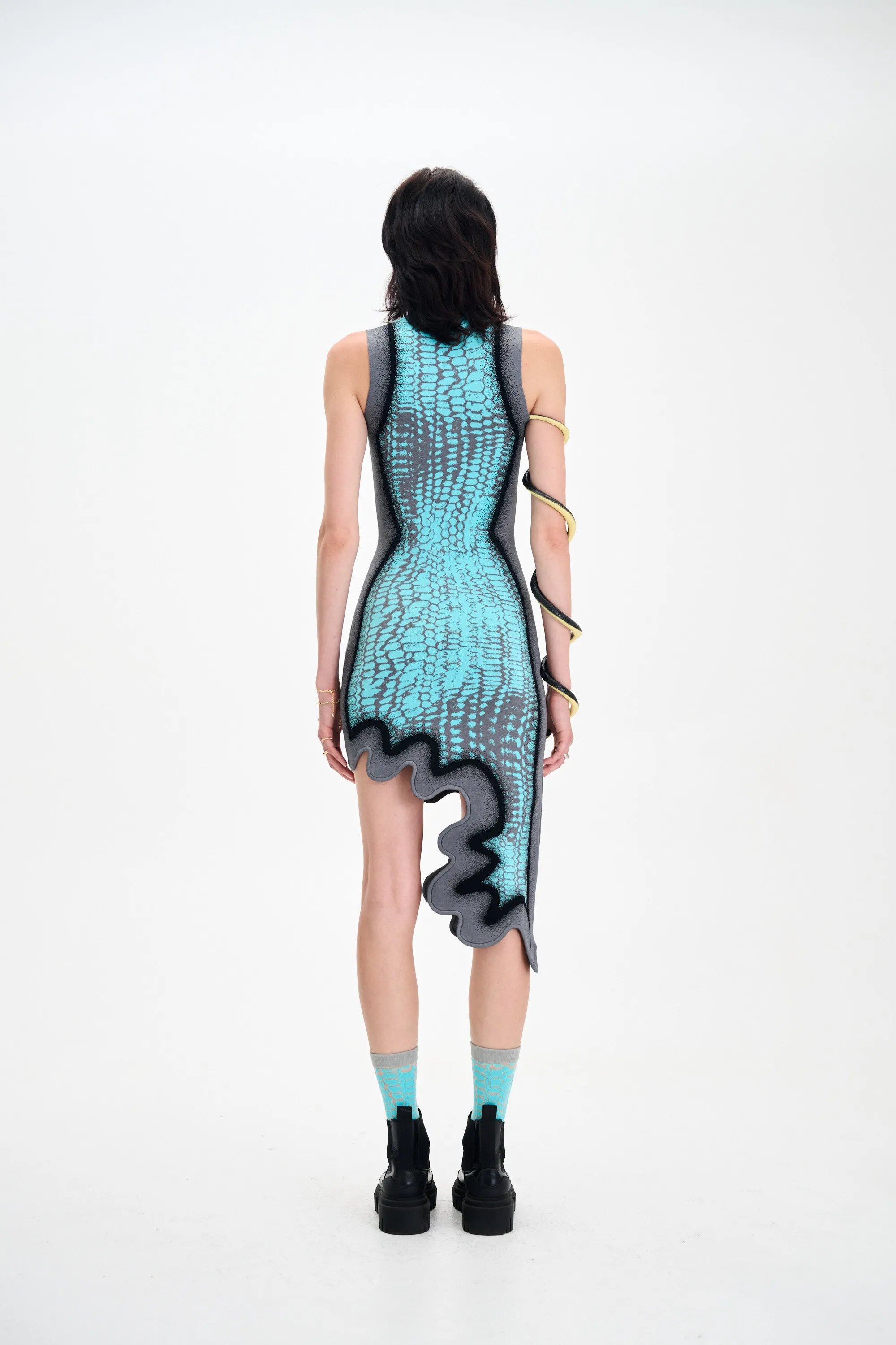 BROOKLYN WAVY ASYMMETRIC DRESS