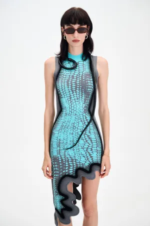 BROOKLYN WAVY ASYMMETRIC DRESS