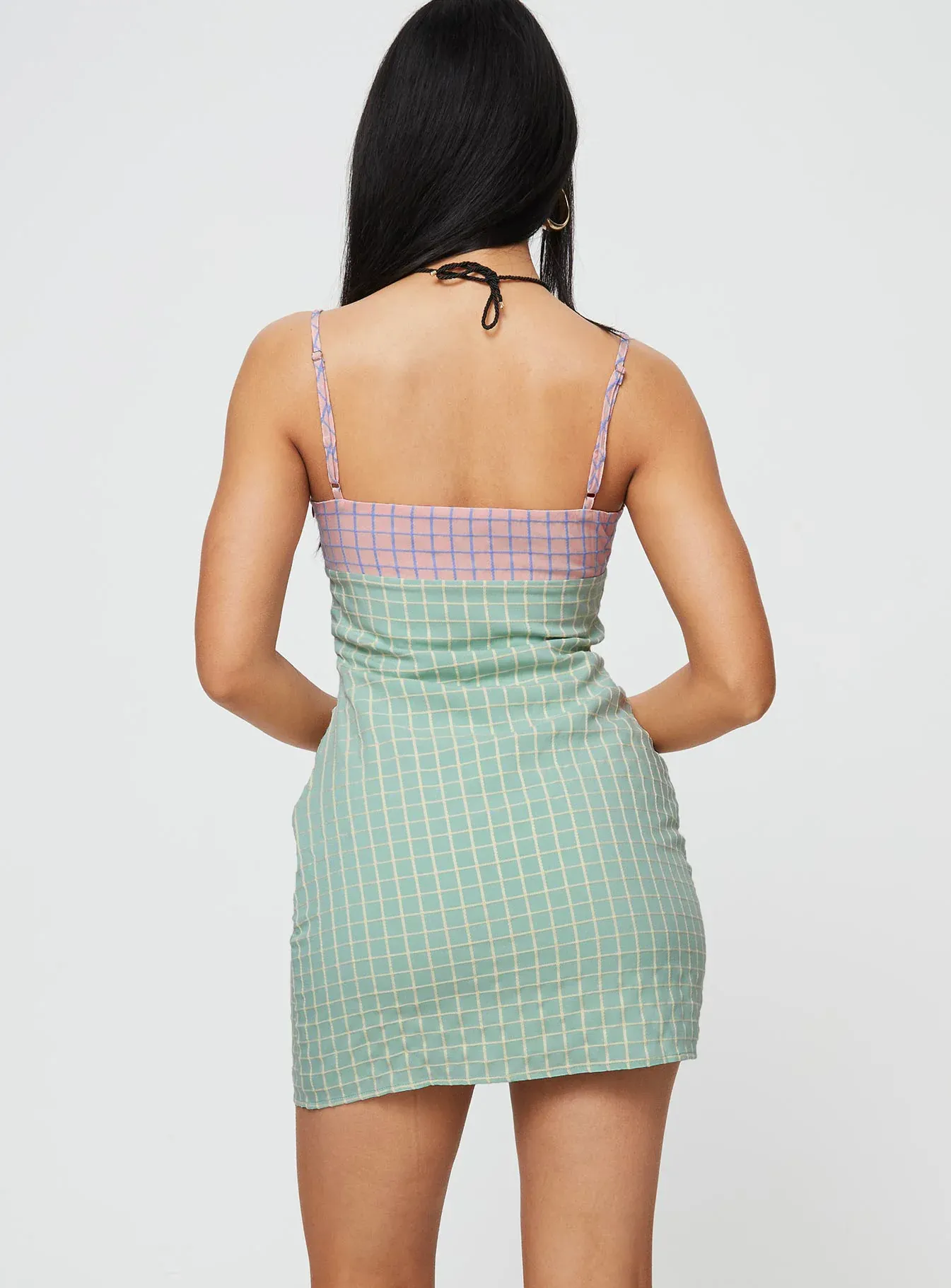 Bumbles Check Mini Dress Pink / Green