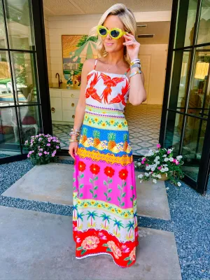 CALLING FOR SUMMER PARROT MAXI DRESS
